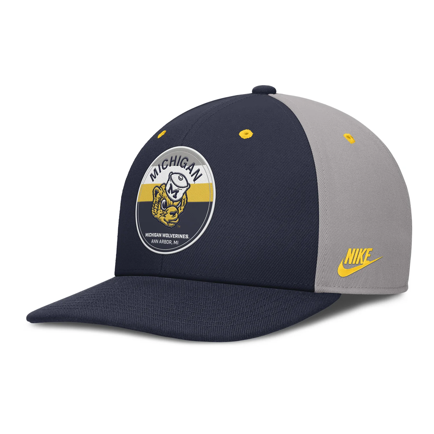 Michigan Wolverines Nike Navy and Grey Snapback Pro Legacy Hat