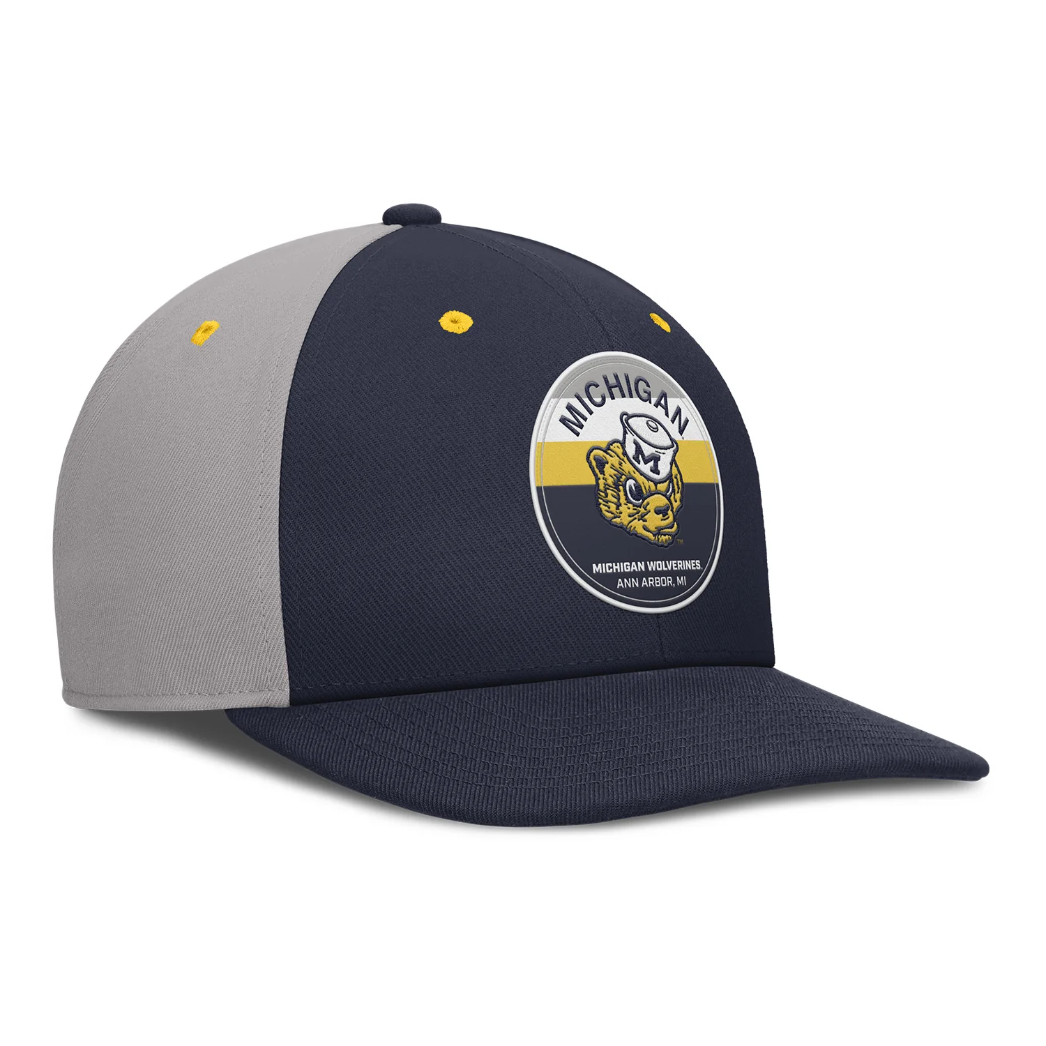 Michigan Wolverines Nike Navy and Grey Snapback Pro Legacy Hat - Image 2