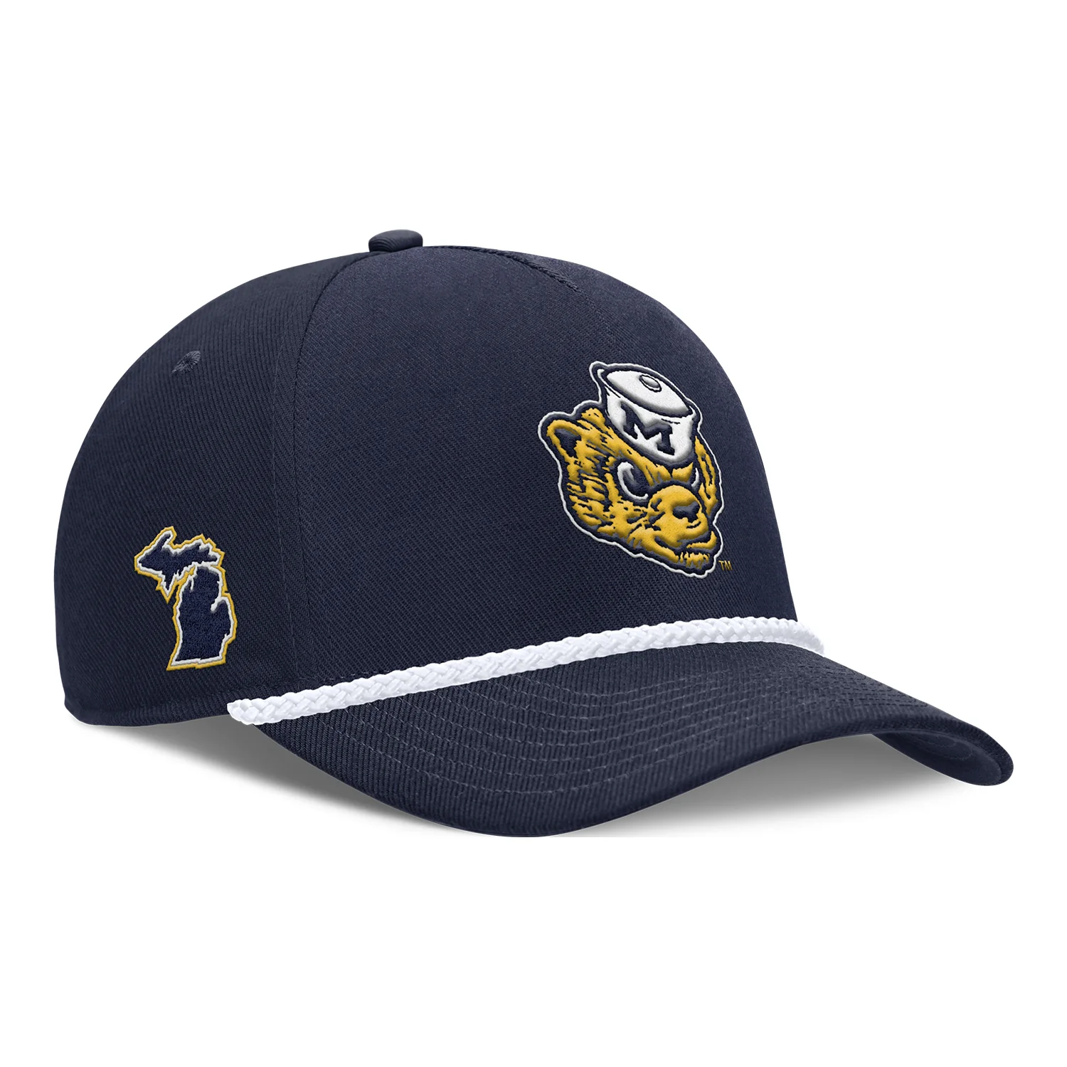 Michigan Wolverines Nike Navy Vault Structured Trucker Hat