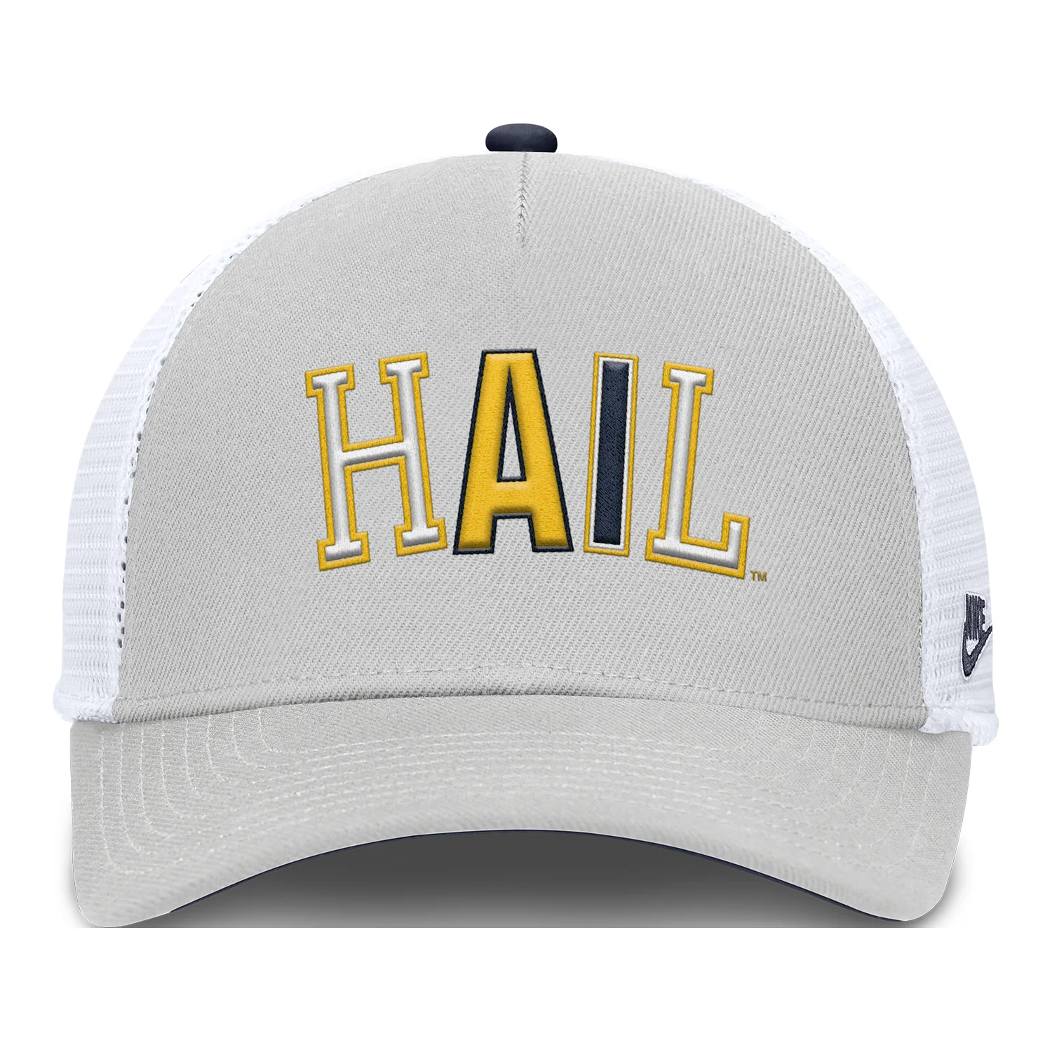 Michigan Wolverines Nike Grey Hail Structured Trucker Hat
