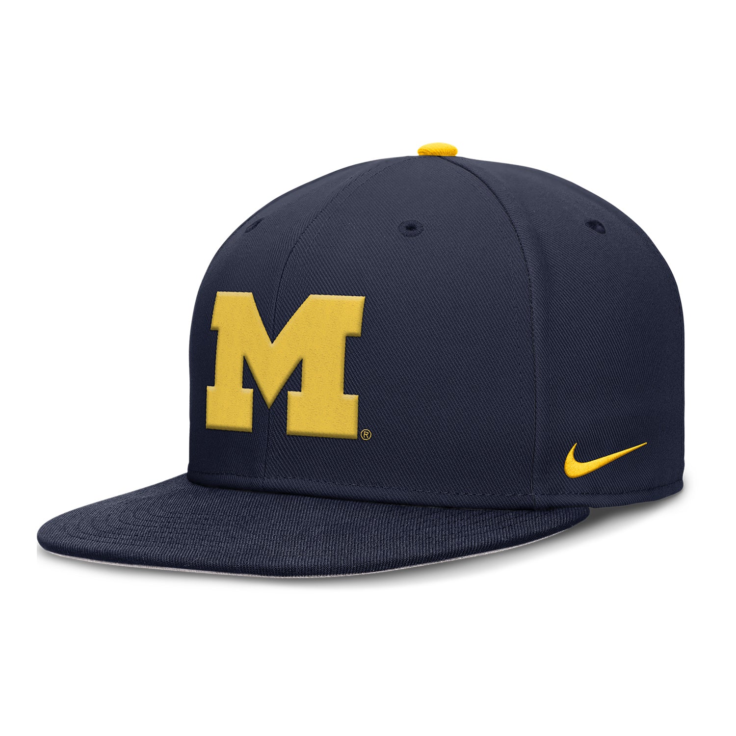 Michigan Wolverines Nike Navy Dri-Fit Structured Round Bill Fitted Hat
