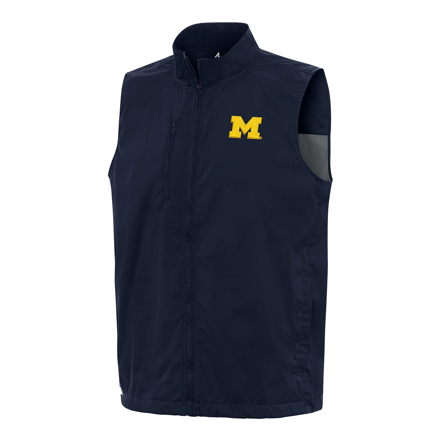Michigan Wolverines Jordan Blue Antigua Brisk Full Zip Vest