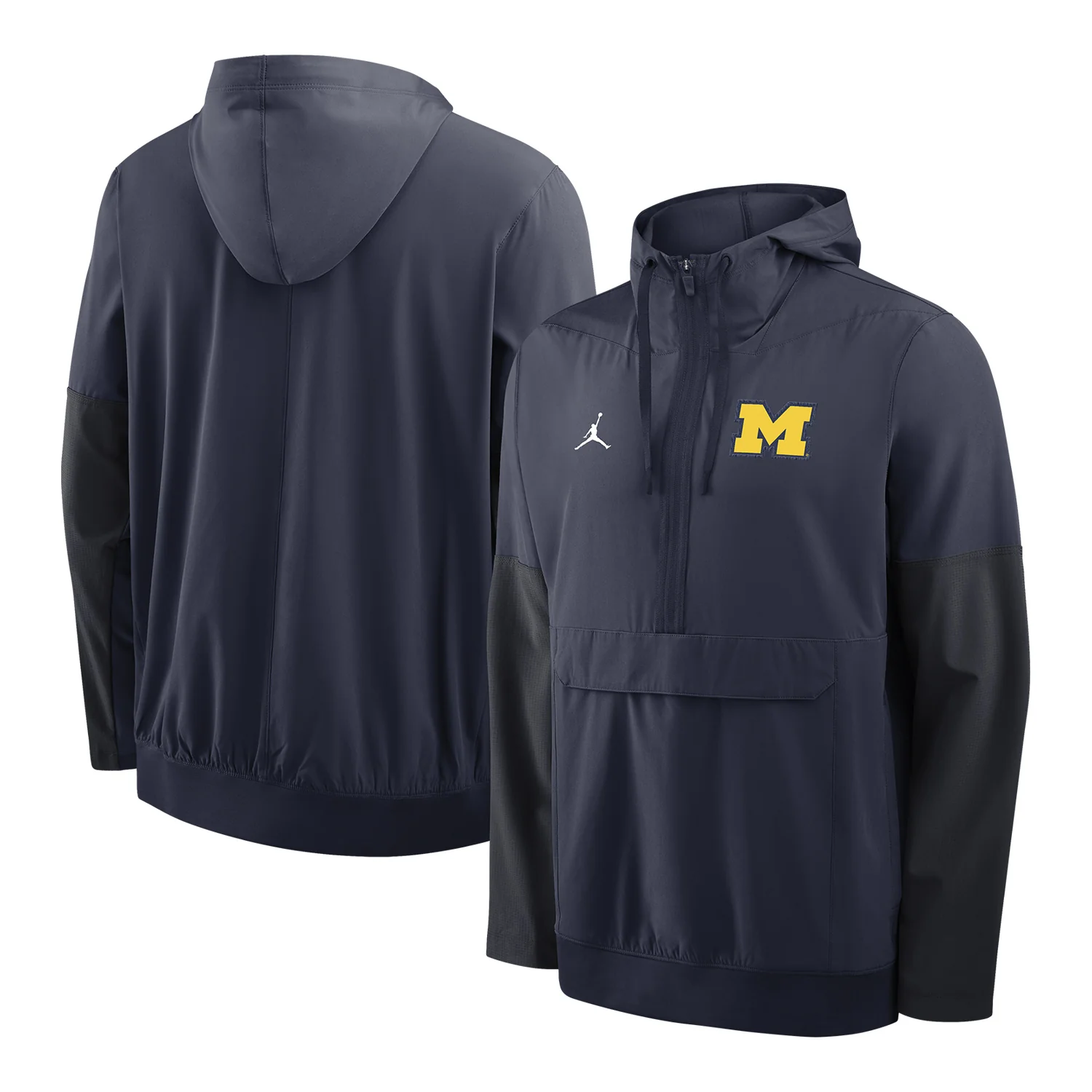 Michigan Wolverines Nike Jordan Navy Hooded Anorak Jacket - Image 3