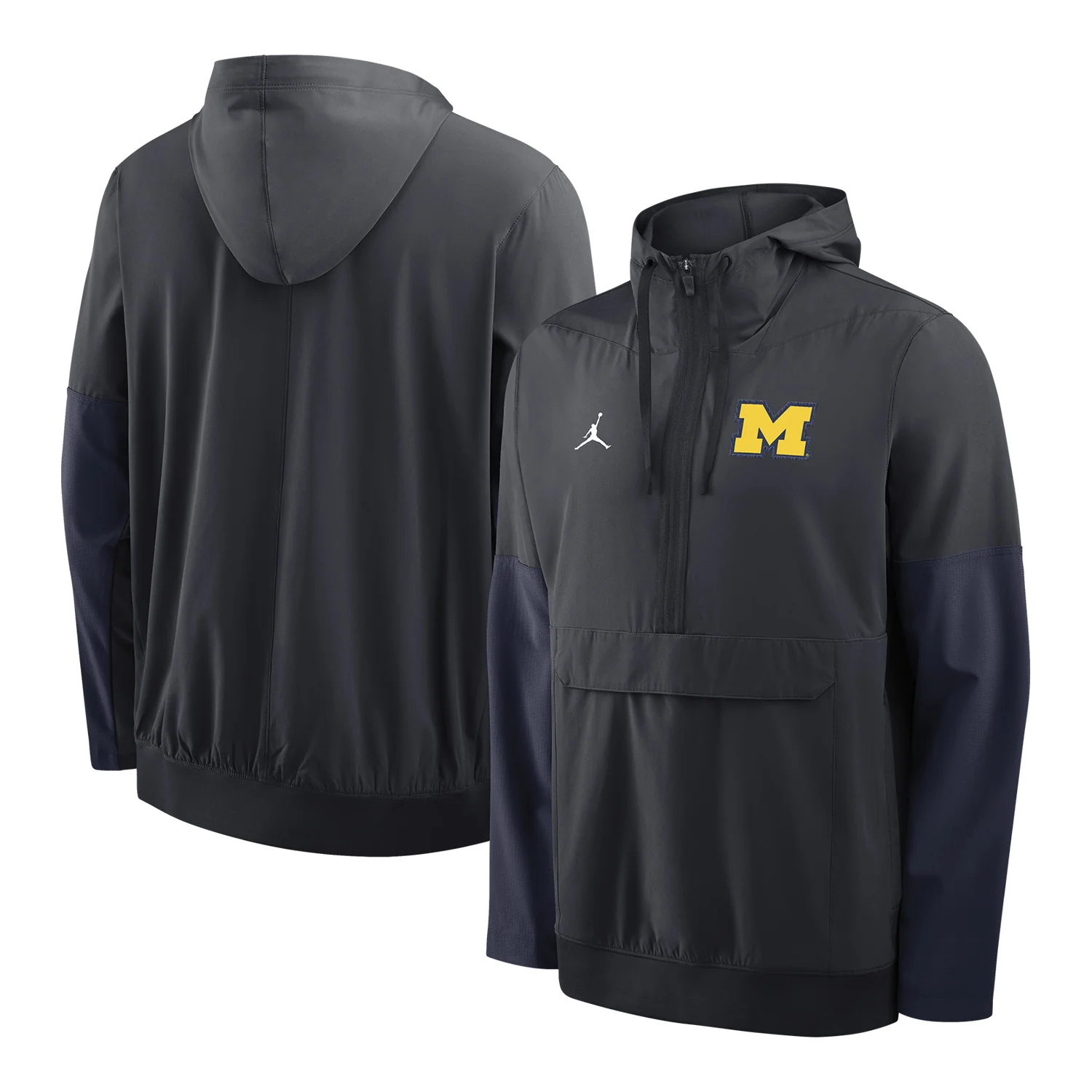 Michigan Wolverines Nike Jordan Navy Hooded Anorak Windbreaker Jacket - Image 3