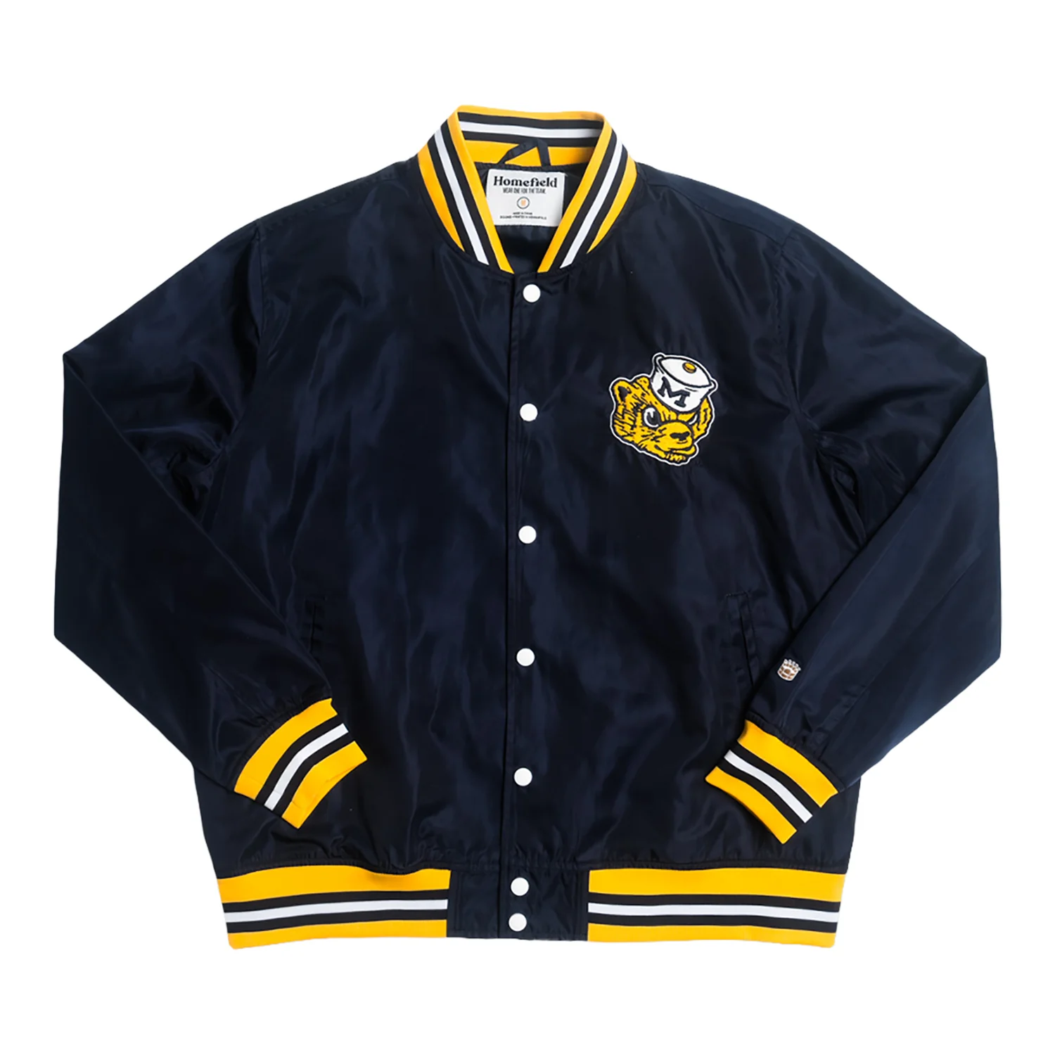 Michigan Wolverines Navy Homefield Retro Bomber Jacket
