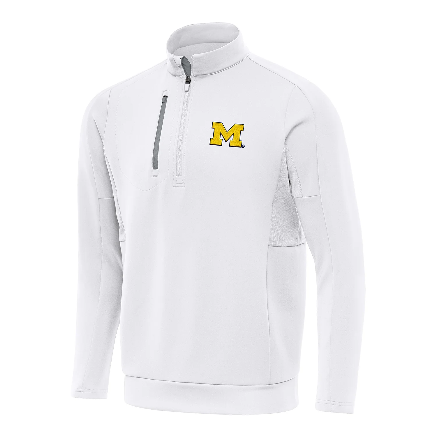 Michigan Wolverines Antigua White Generation 1/4 Zip Pullover