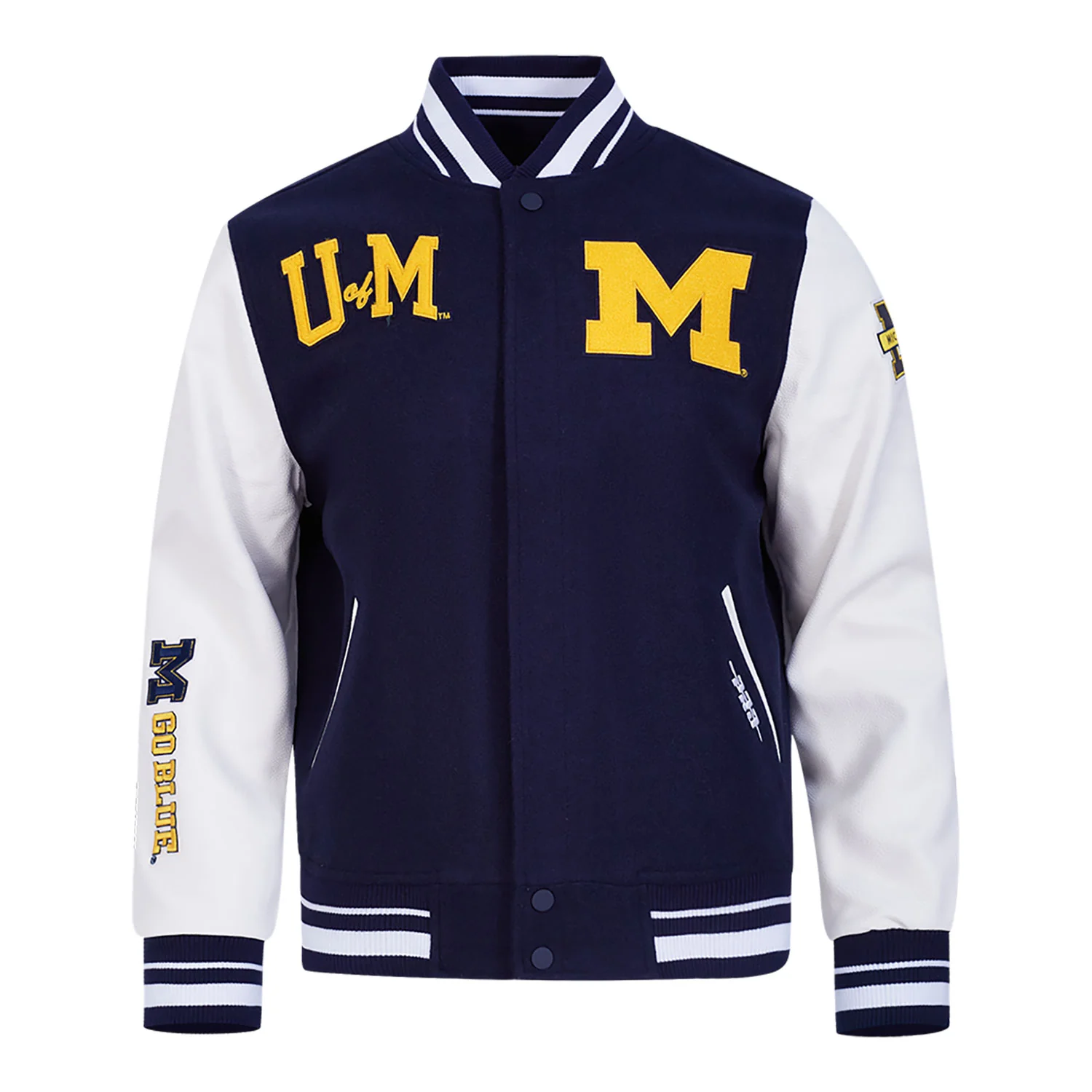 Michigan Wolverines Classic Ribbed Wool Varsity Jacket - Image 3
