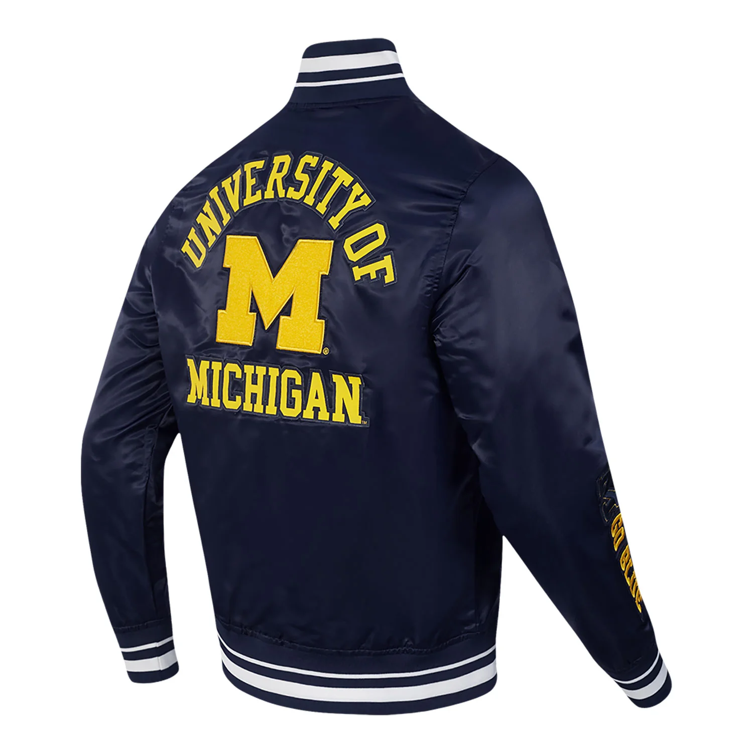 Michigan Wolverines Classic Rib Satin Jacket - Image 2
