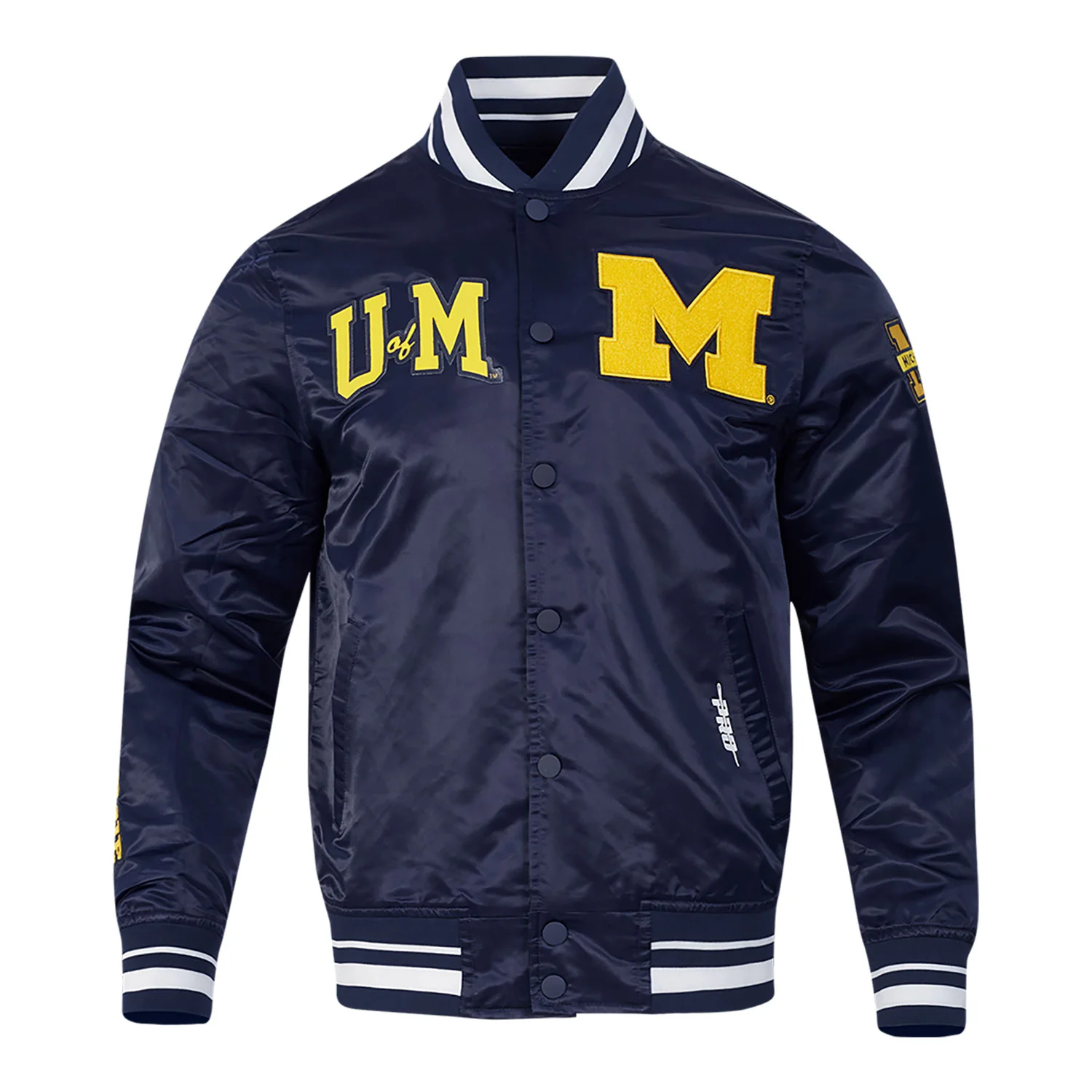 Michigan Wolverines Classic Rib Satin Jacket - Image 3