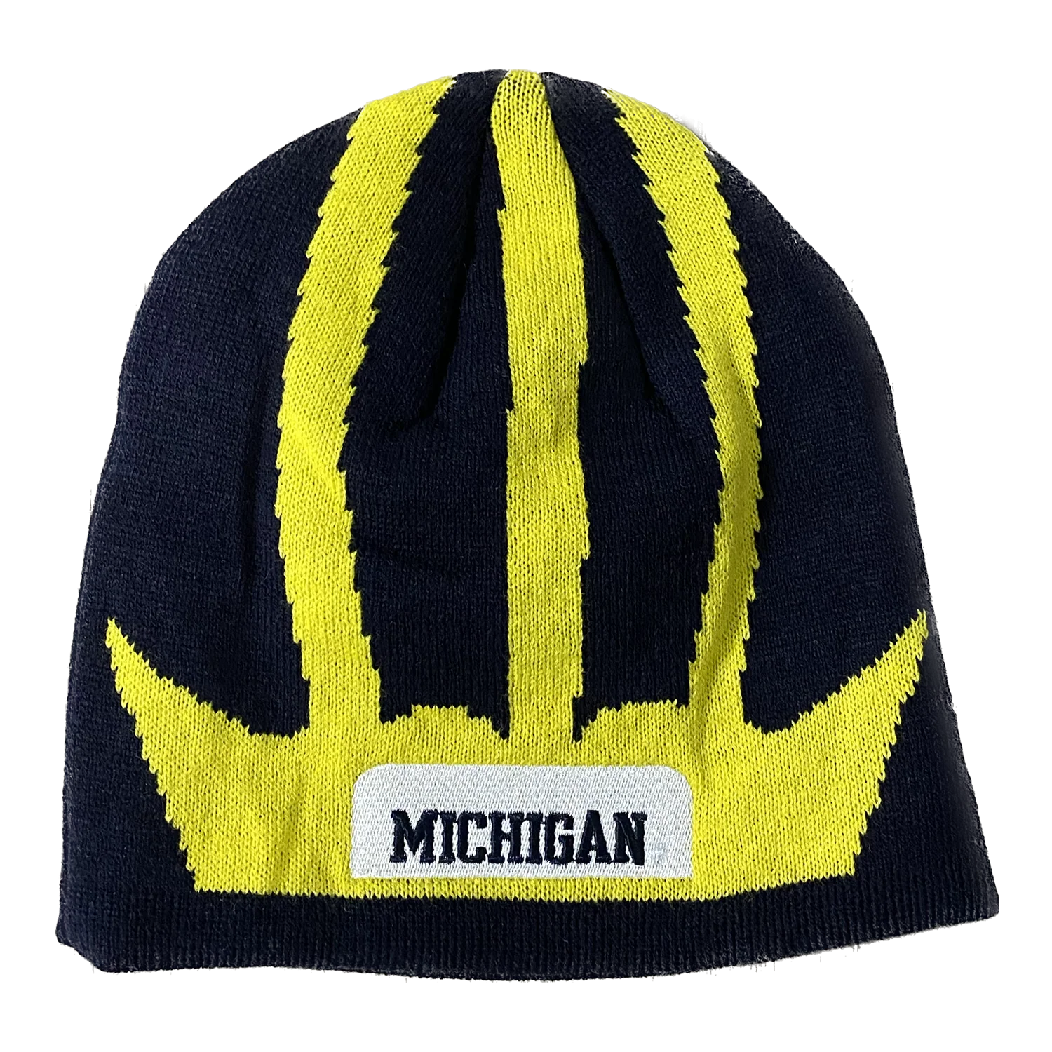 Michigan Wolverines Valiant Helmet Knit Navy Hat