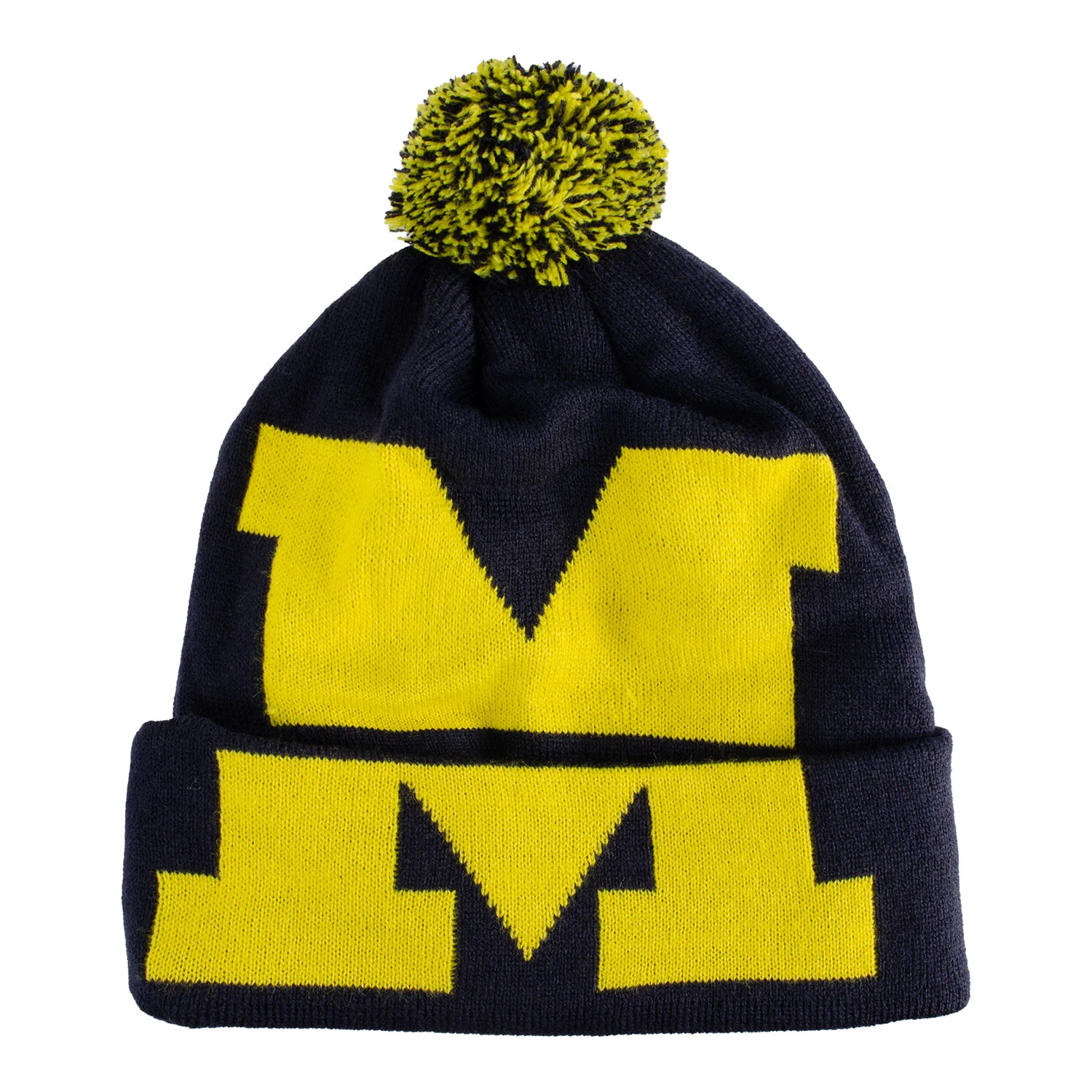 Michigan Wolverines Valiant 'Block M' Pom Knit Navy Hat