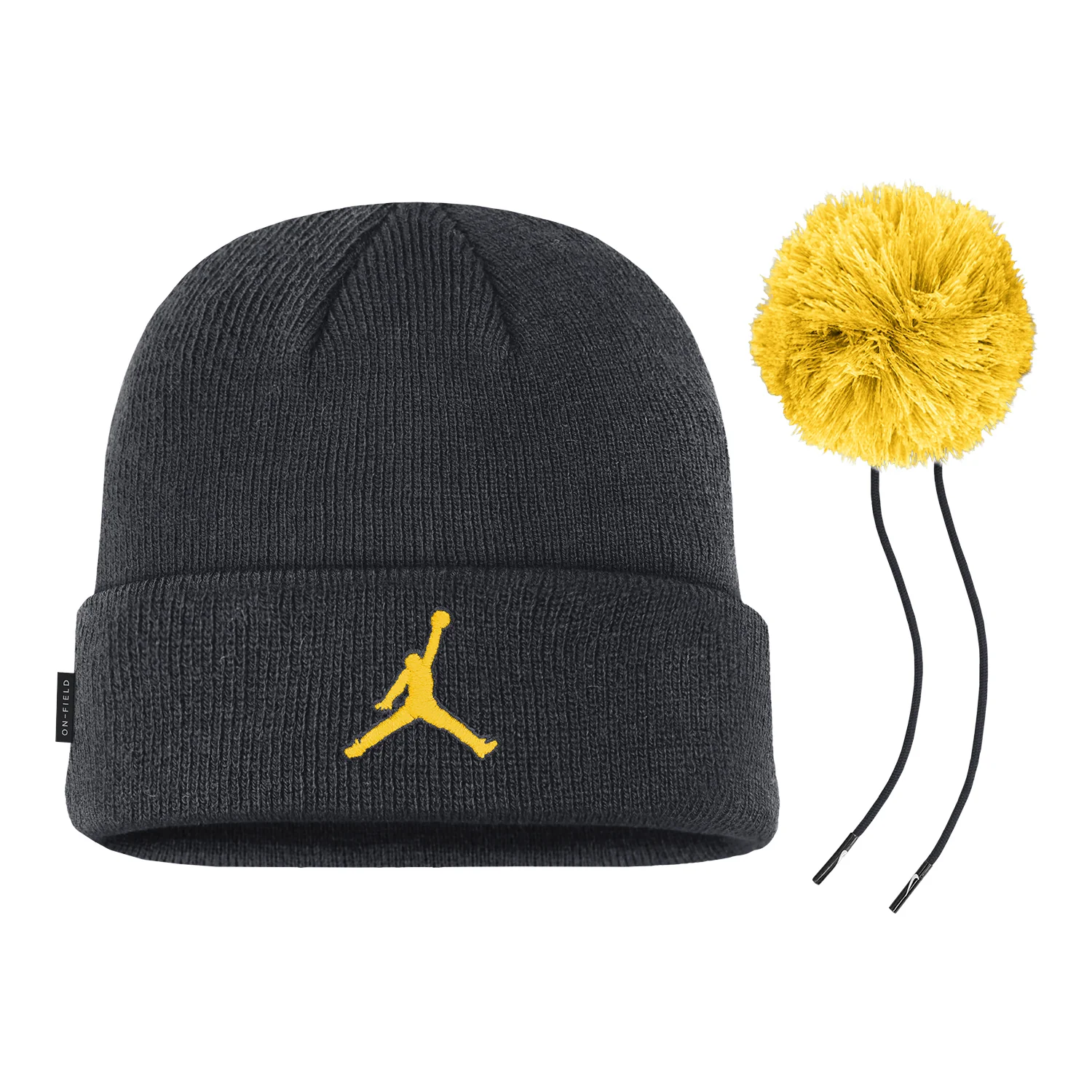 Michigan Wolverines Jordan Off Field Cuffed Pom Beanie - Image 2