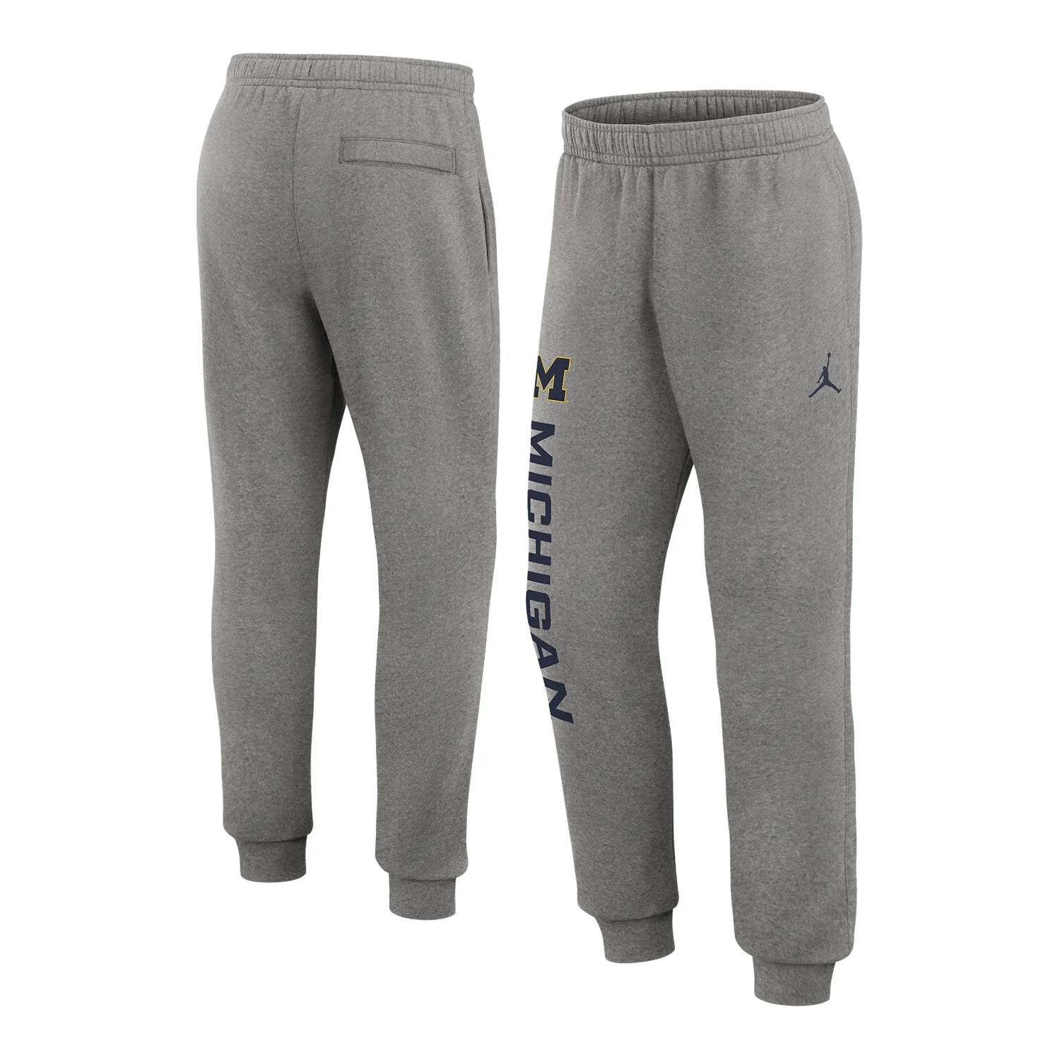 Michigan Wolverines Nike Jordan Grey Club Fleece Joggers - Image 3