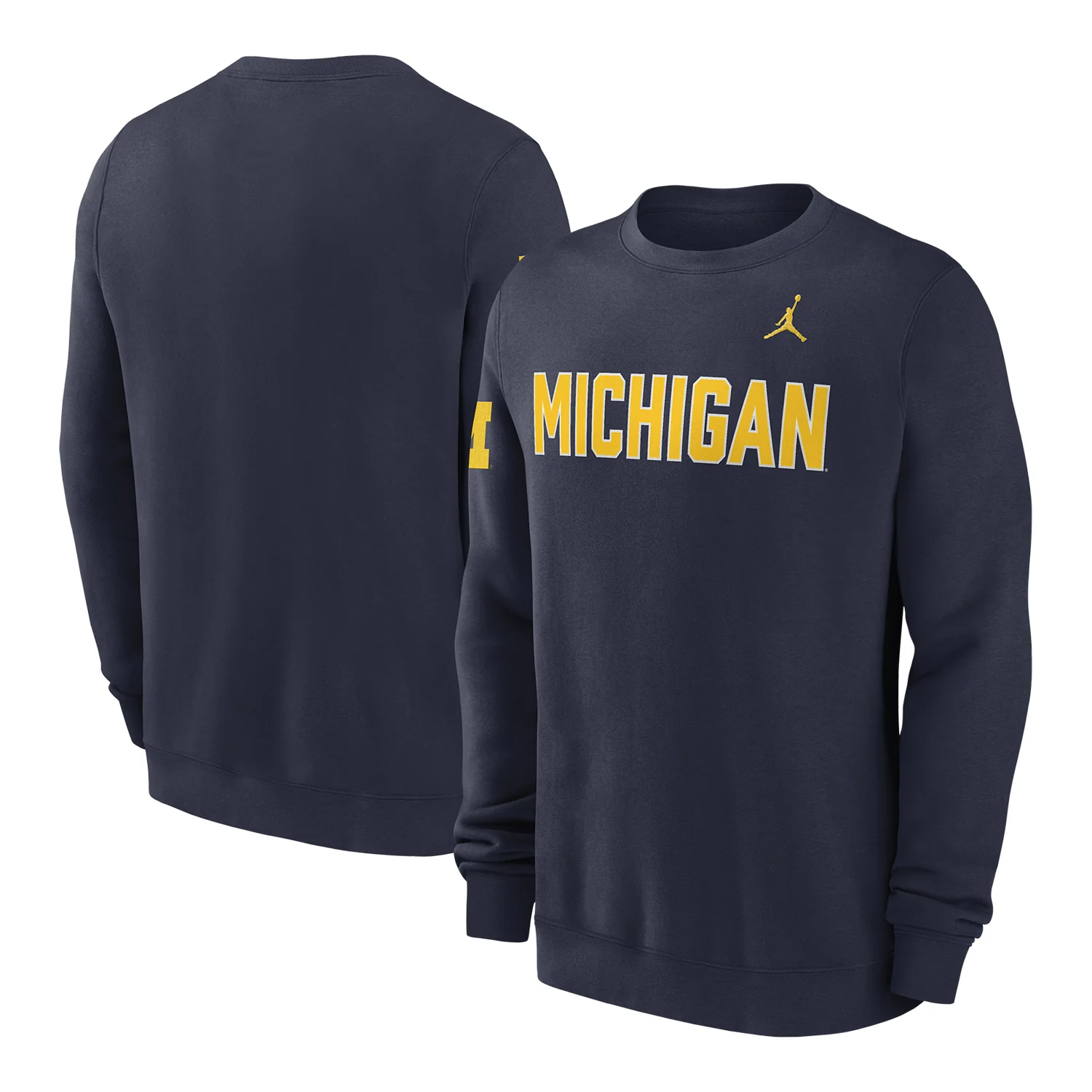 Michigan Wolverines Nike Jordan Navy Club Crewneck - Image 3