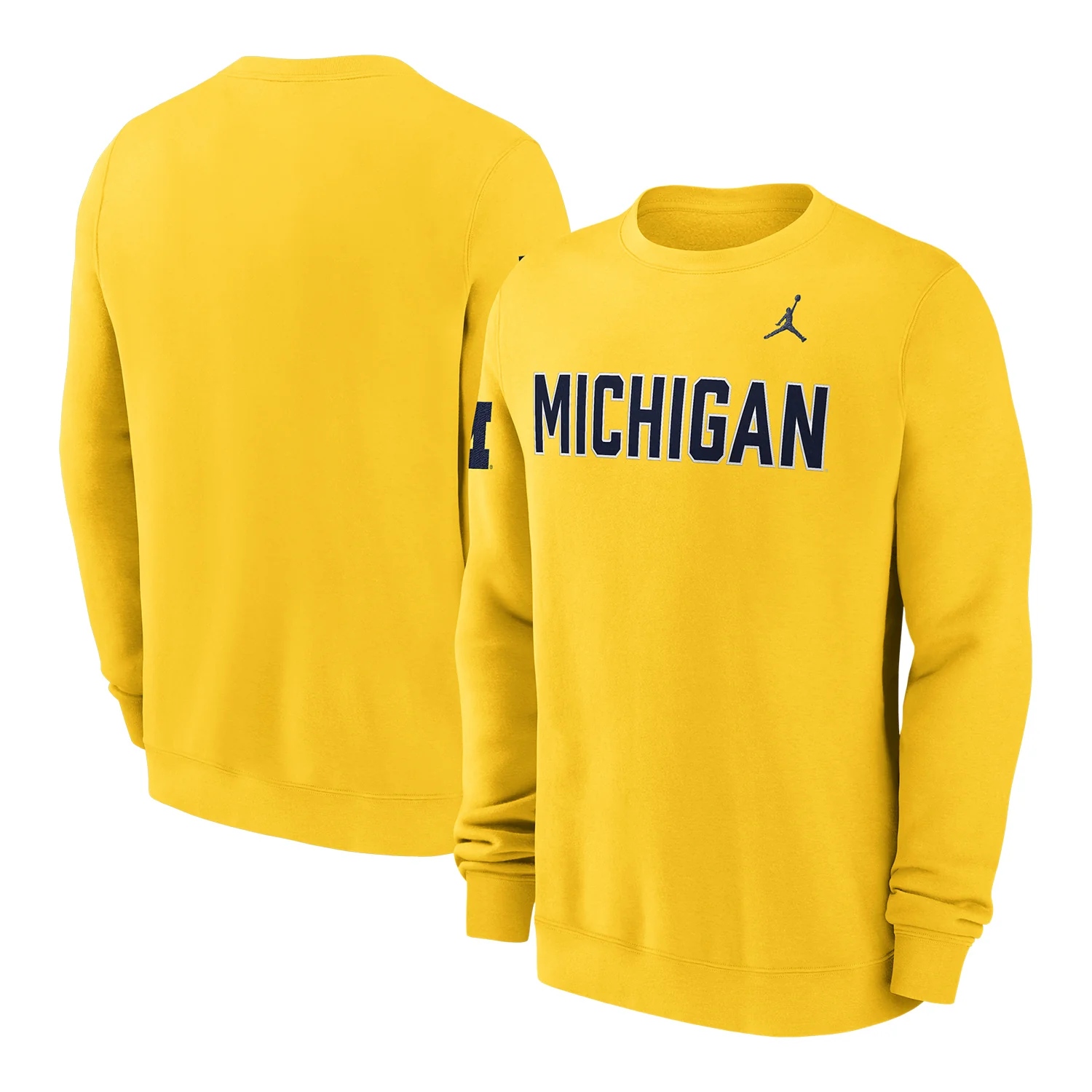 Michigan Wolverines Nike Jordan Yellow Club Crewneck - Image 3