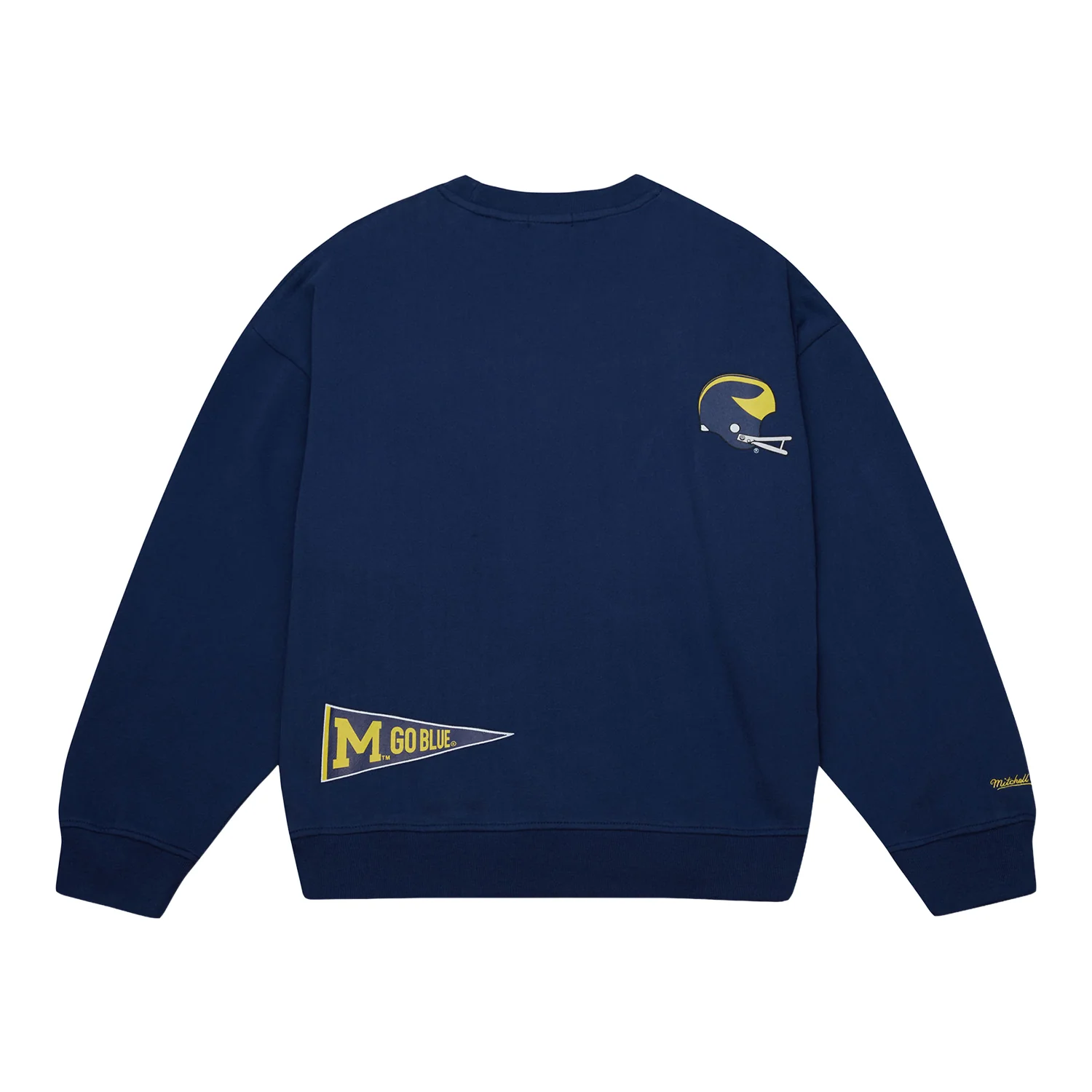 Michigan Wolverines Navy Ladies Crewneck Sweatshirt - Image 2