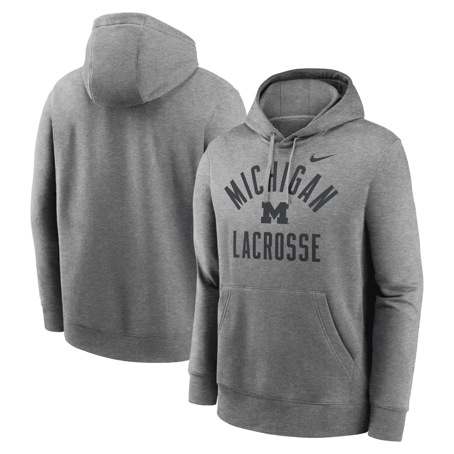 Michigan Wolverines Lacrosse Nike Gray Hooded Sweatshirt - Image 2
