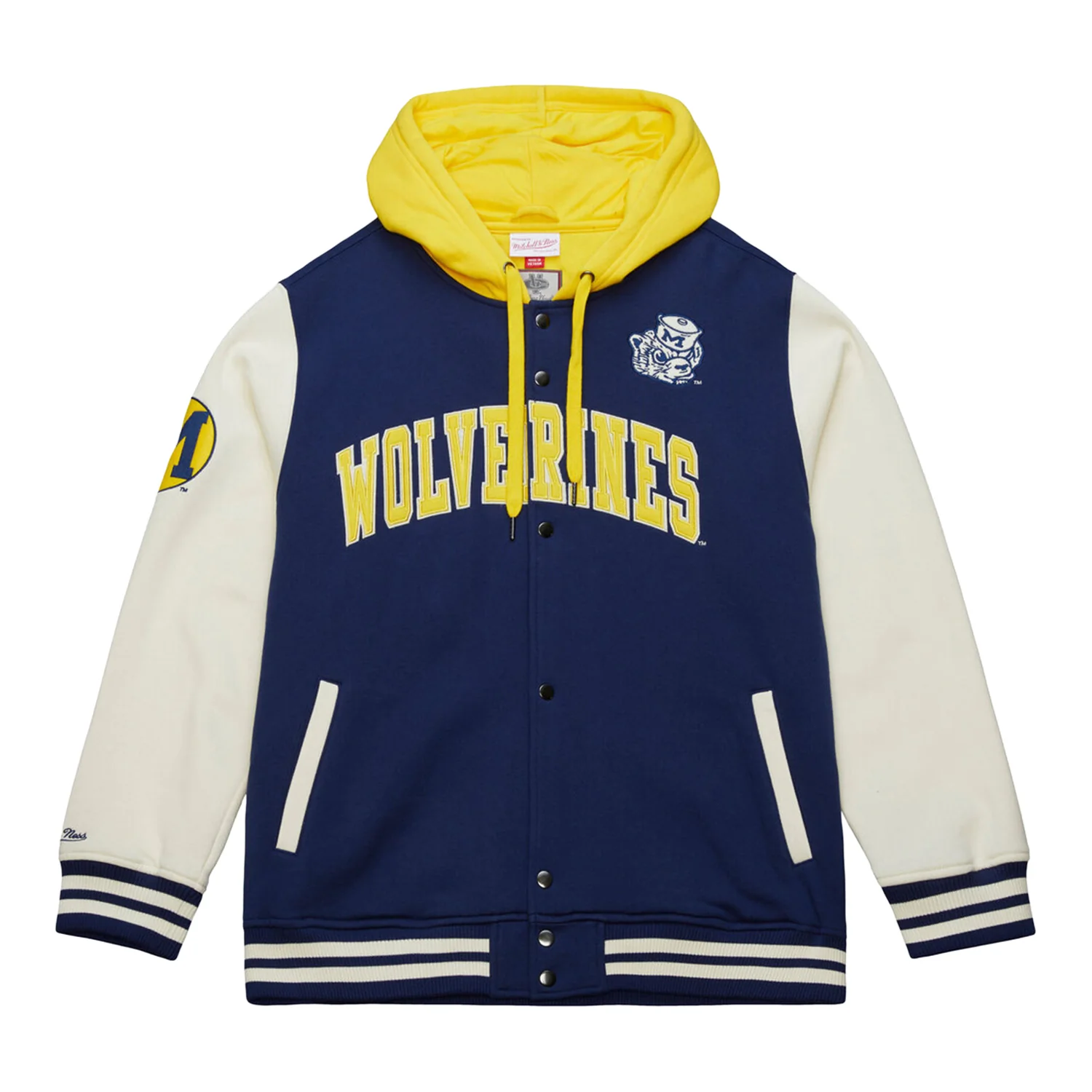 Michigan Wolverines Hooded Full-Button Fleece Vintage Jacket - Image 3