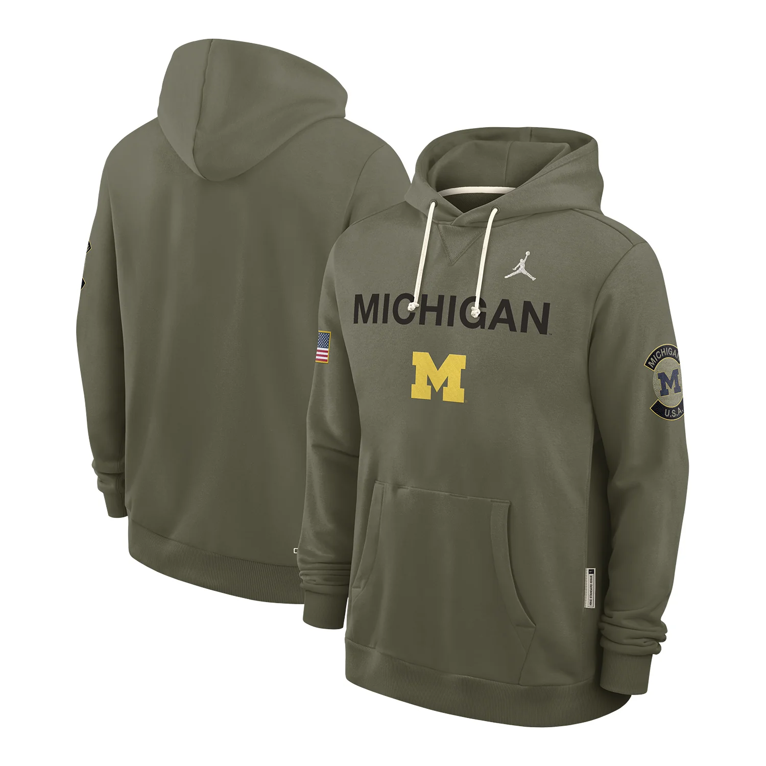 Michigan Wolverines Military Appreciation Forest Green Hoodie - Image 3