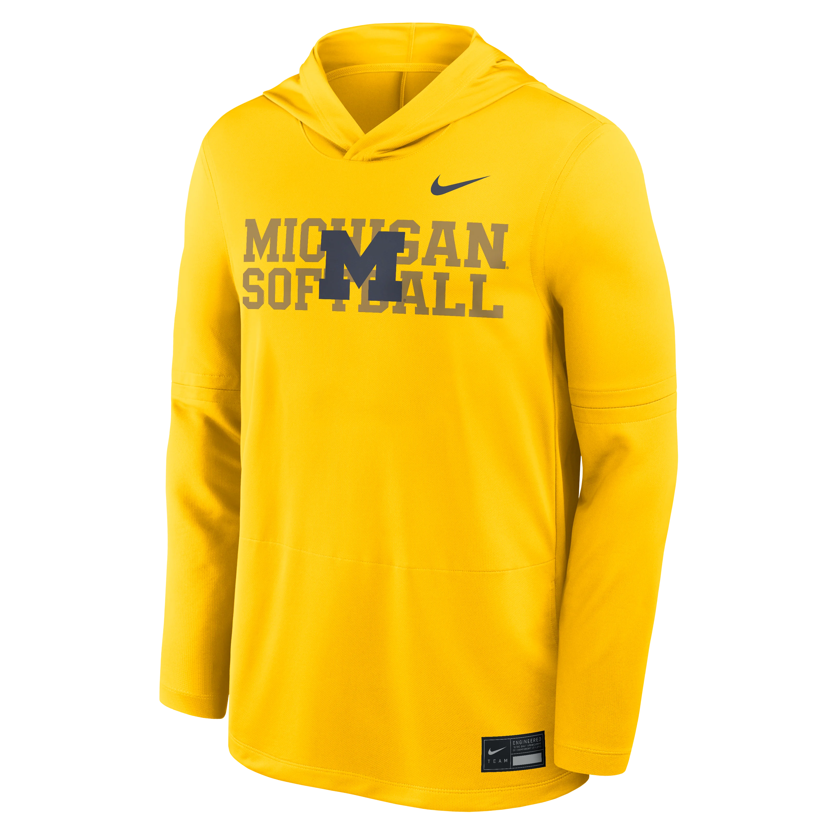 Michigan Wolverines Softball Maize Hooded Long Sleeve