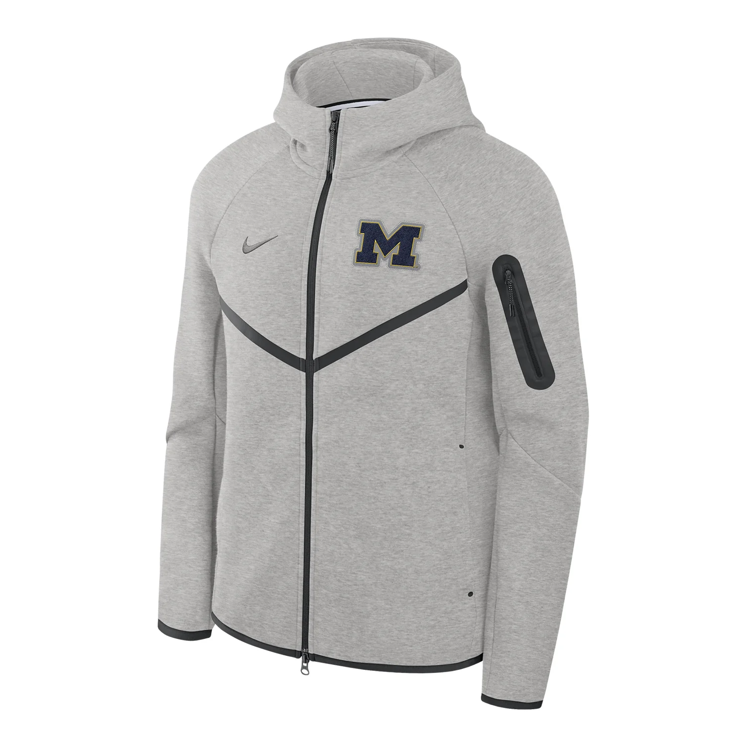 Michigan Wolverines Grey Nike Full-Zip Tech Fleece Windrunner Hoodie