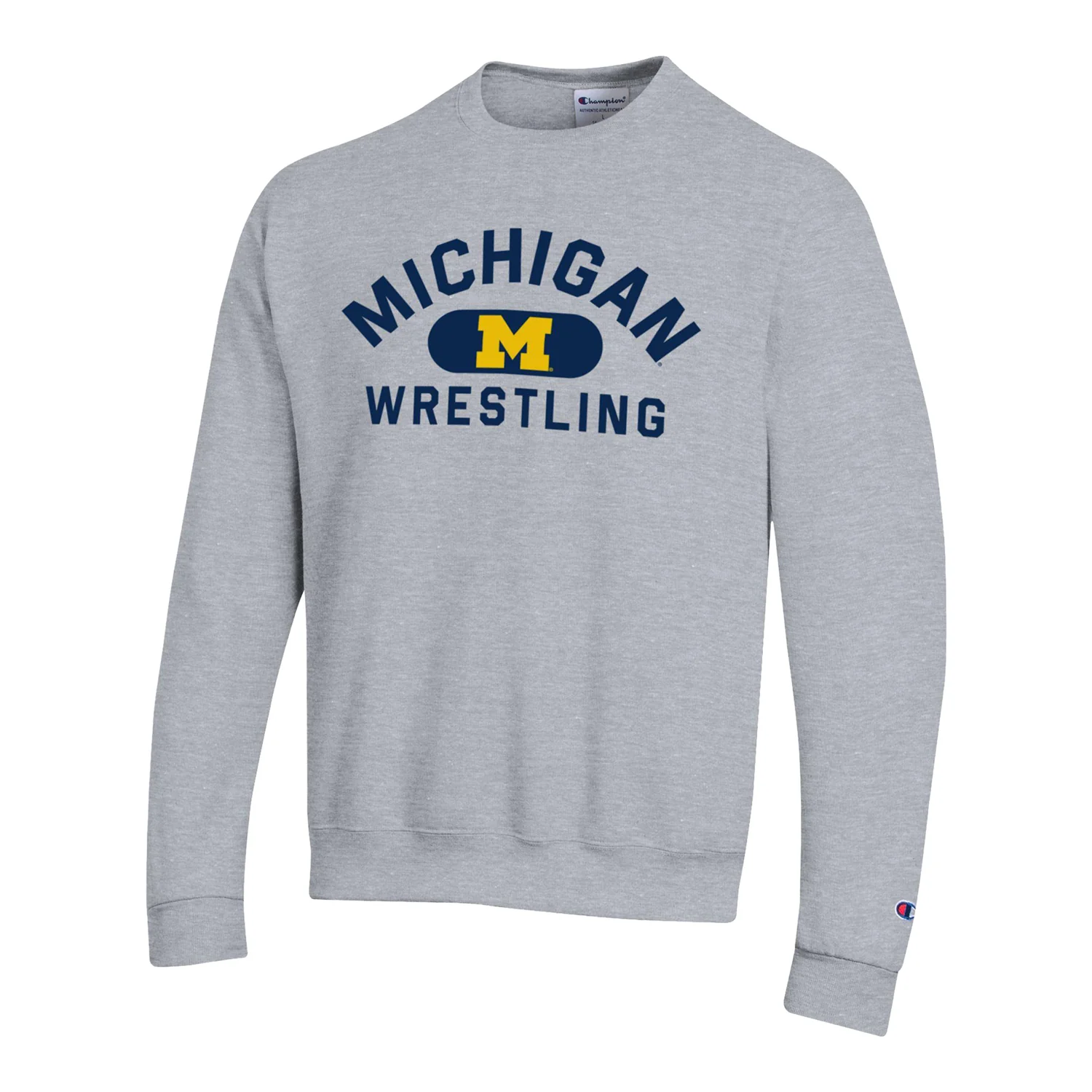Michigan Wolverines Wrestling Grey Crewneck Sweatshirt