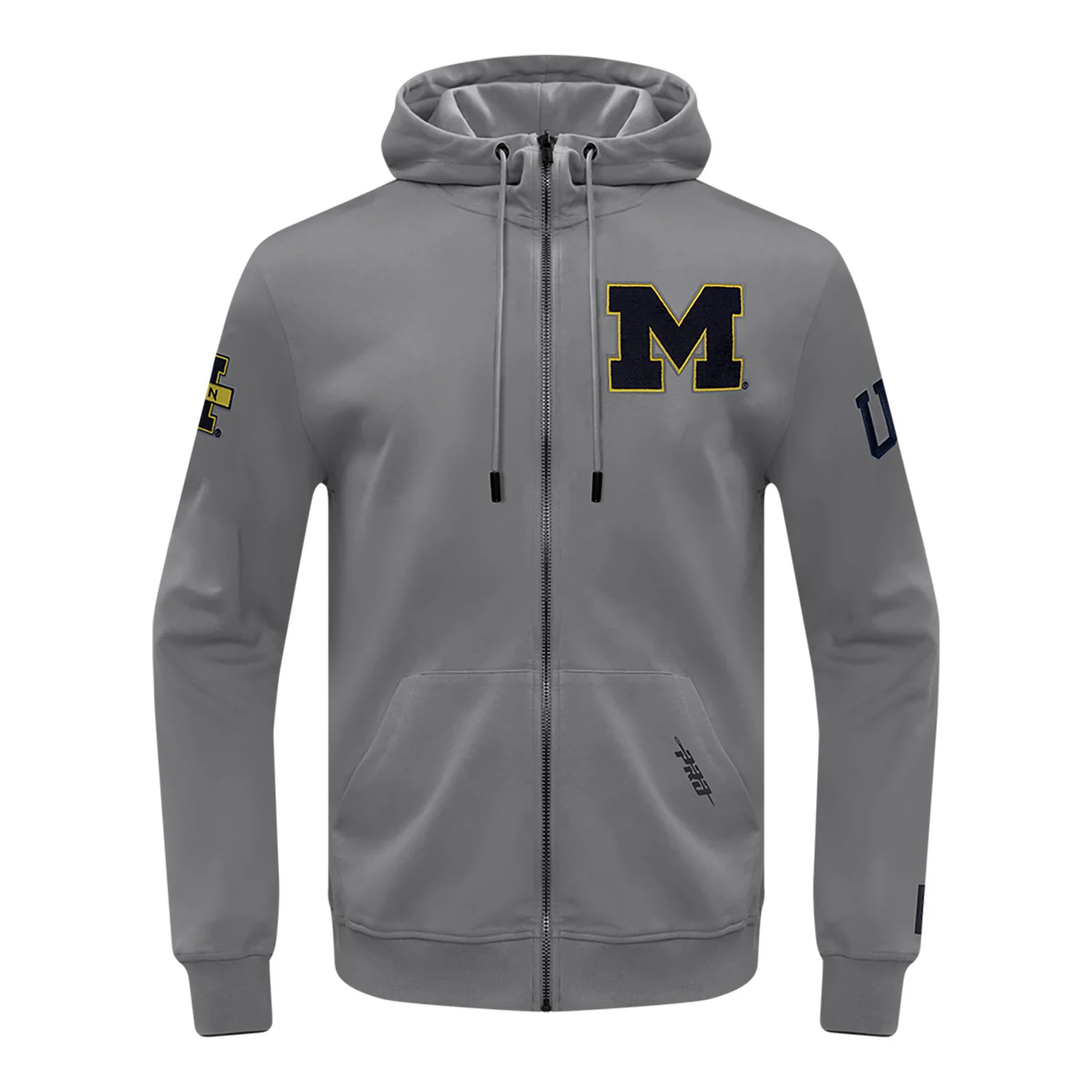 Michigan Wolverines Classic DK Grey Full-Zip Pullover Hoodie - Image 3