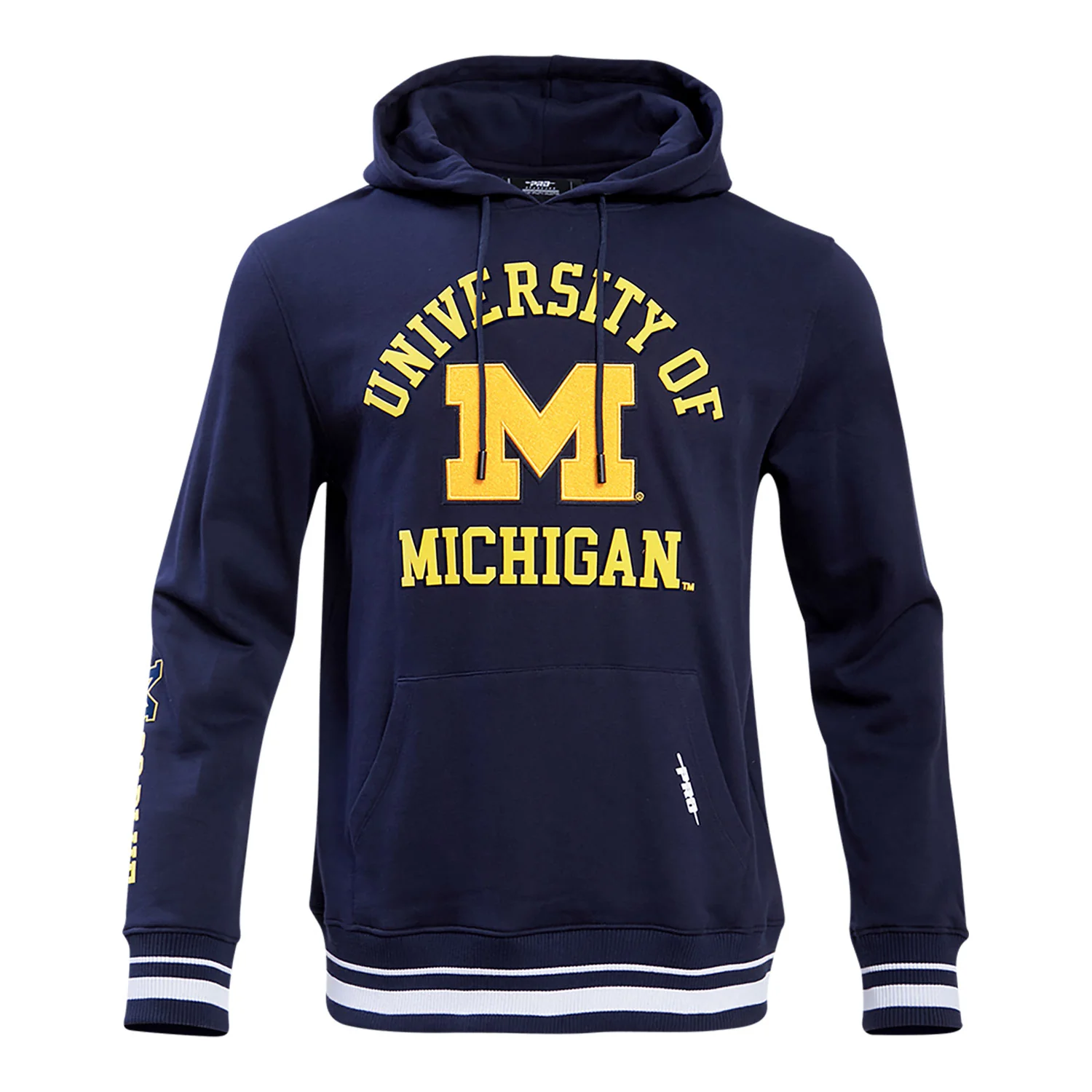 Michigan Wolverines Classic Stacked Logo Fleece Pullover Hoodie - Image 3