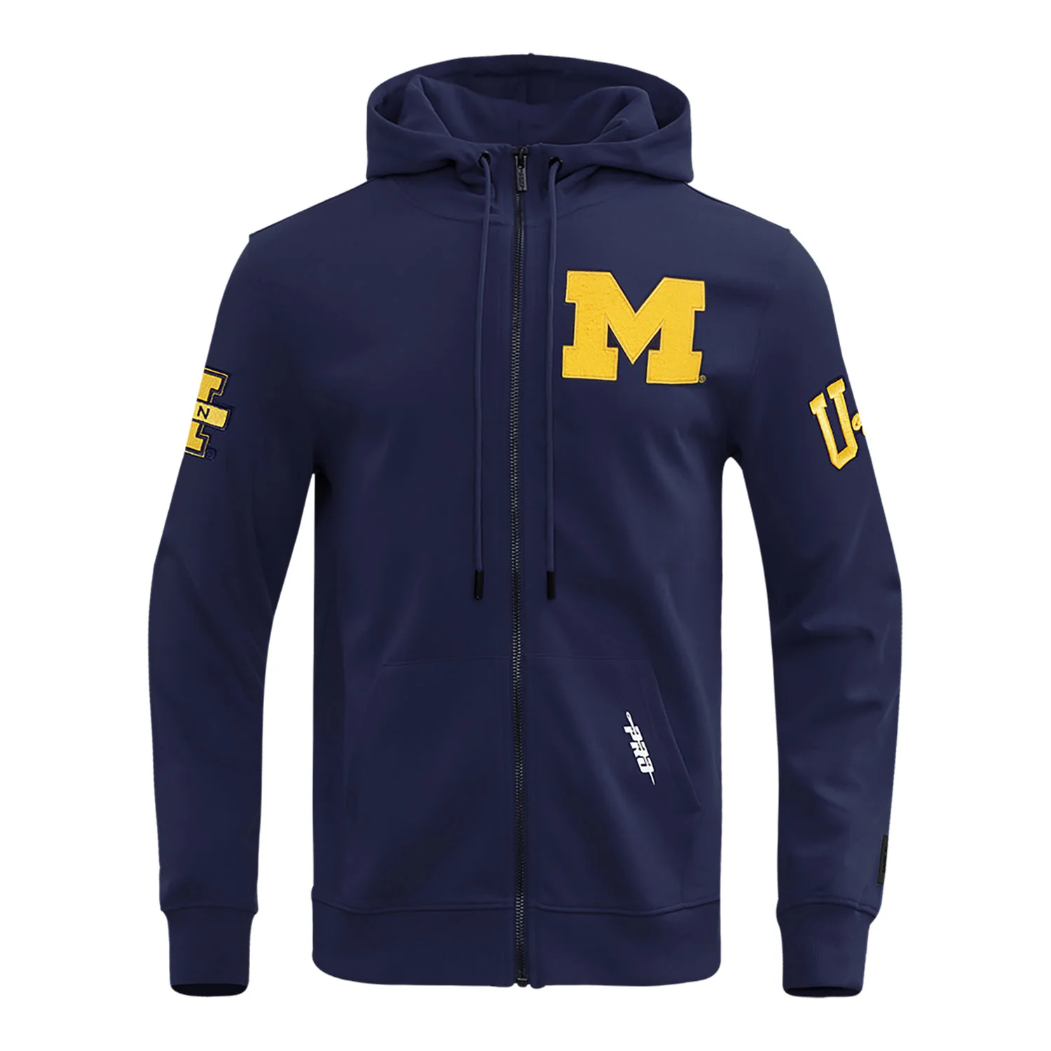 Michigan Wolverines Classic DK Navy Full-Zip Pullover Hoodie - Image 3