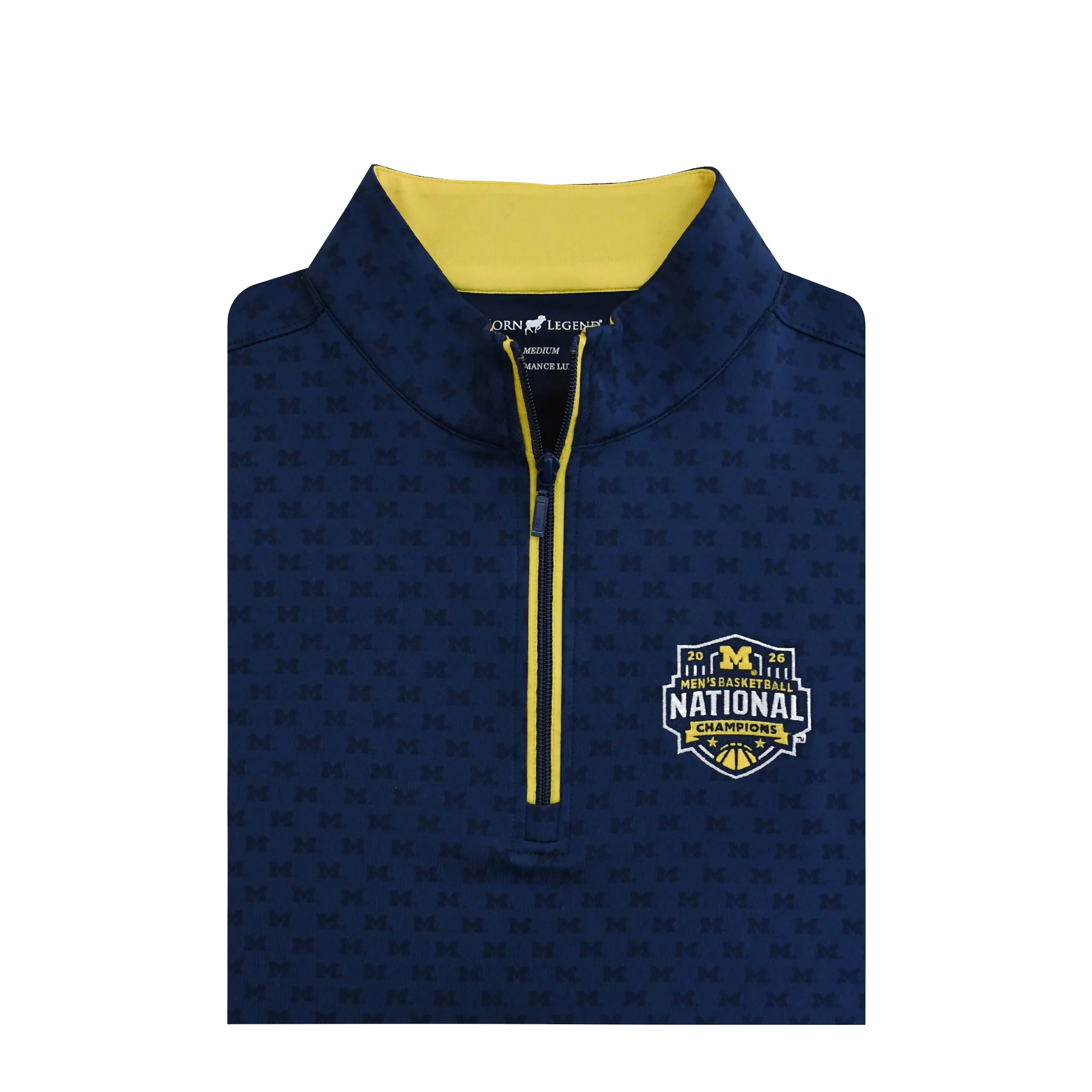 Michigan Wolverines Men's Basketball National Champions Block M 1/4 Zip - Image 2