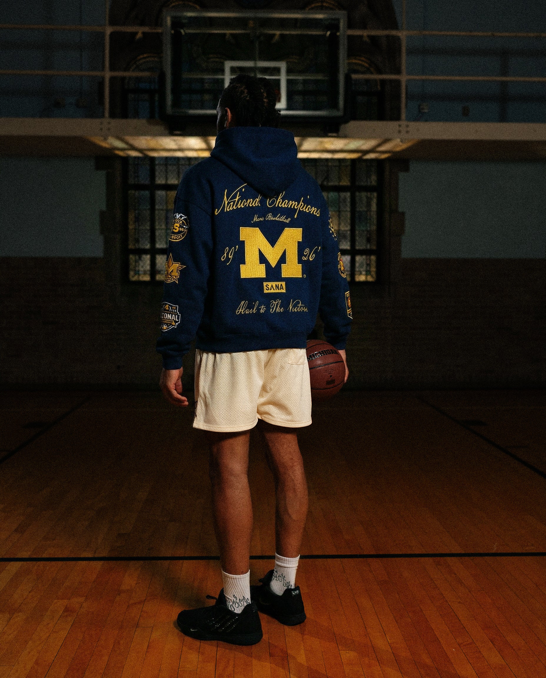 Michigan Wolverines Men's Basketball National Champions Navy Collector's Hoodie - Image 4