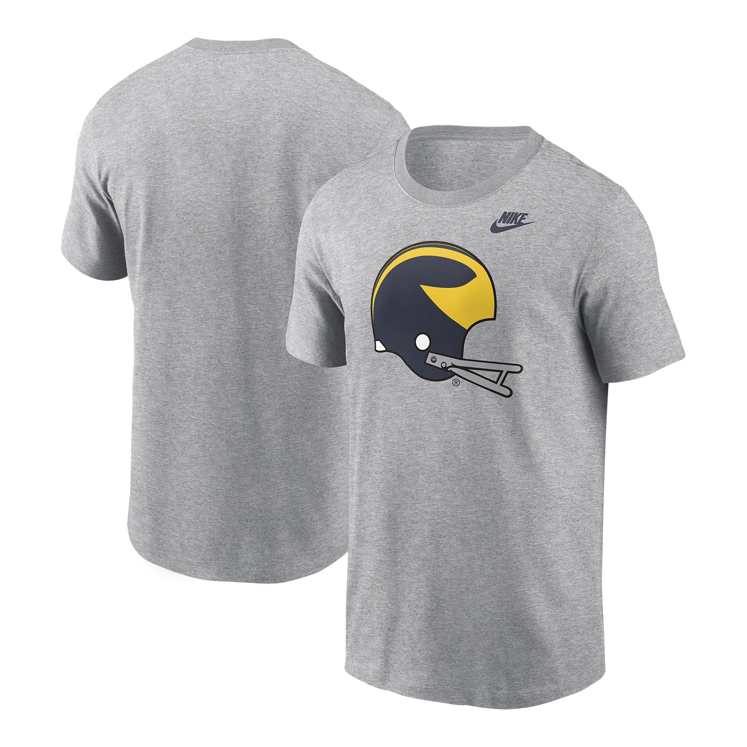 Michigan Wolverines Nike Gray Retro Helmet T-Shirt - Image 3