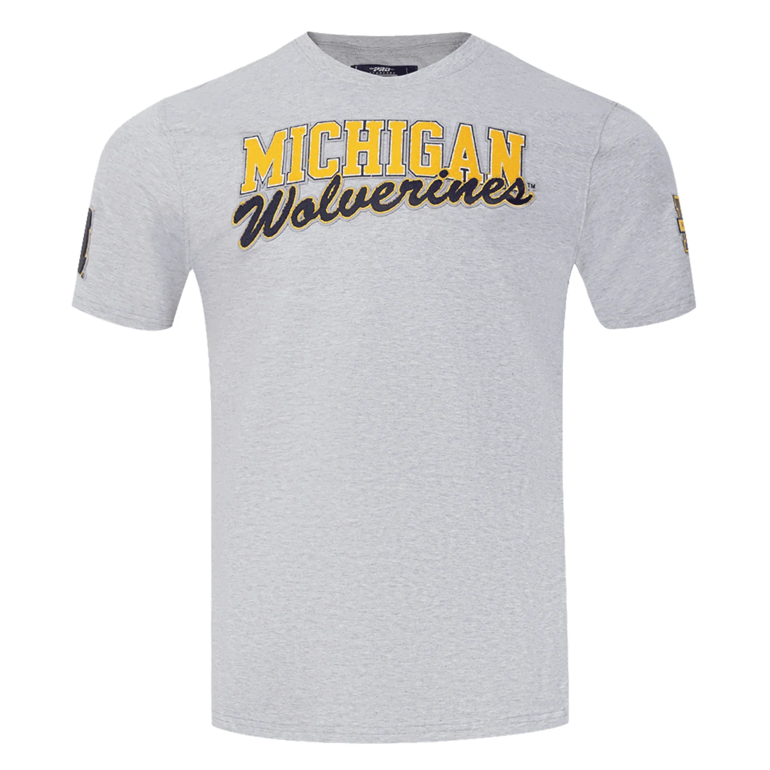 Michigan Wolverines Gray Pro Standard Wordmark Sleeve Hits T-Shirt