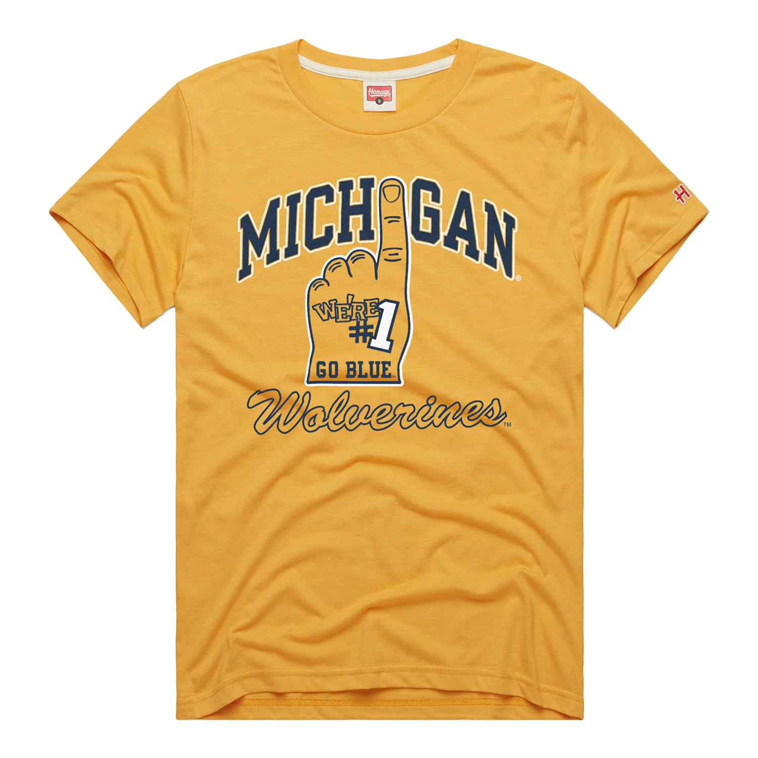 Homage University of Michigan #1 Fan Yellow T-Shirt