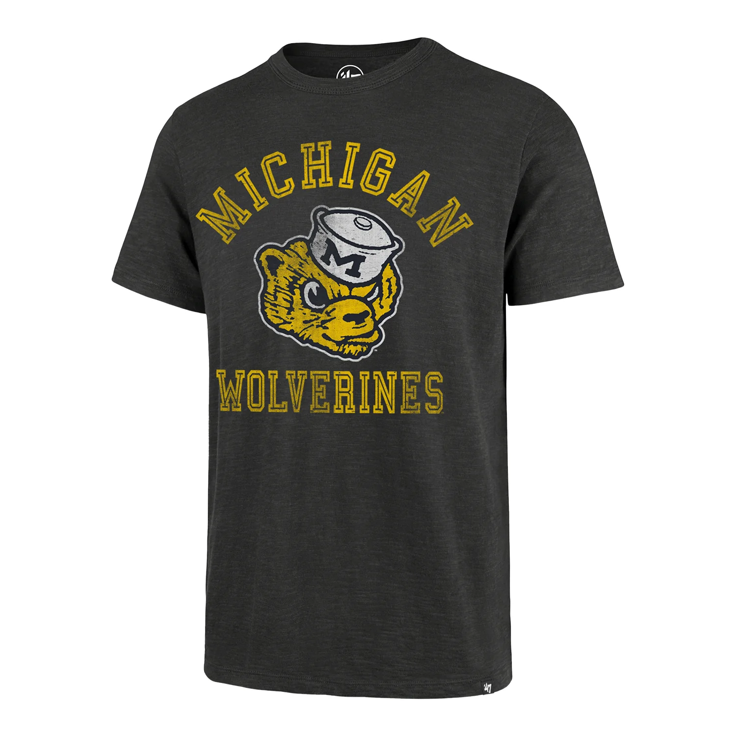 Michigan Wolverines '47 Brand Charcoal Vintage Tradition Arch Scrum Tee