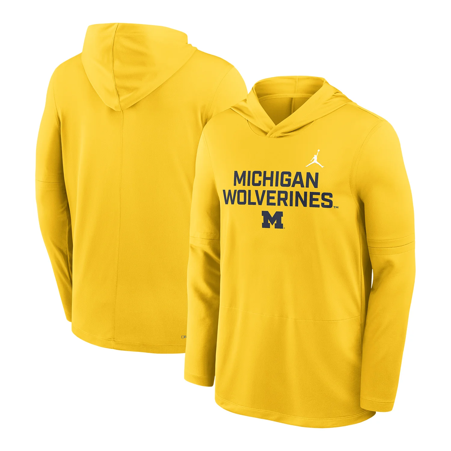 Michigan Wolverines Long Sleeve Maize Hooded Tee - Image 3