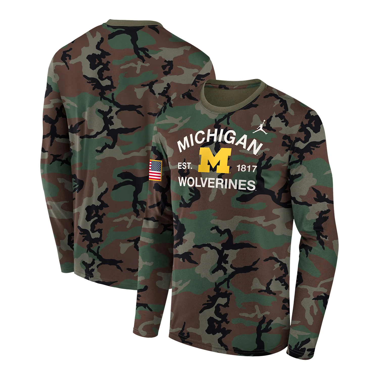 Michigan Wolverines Camo Military Appreciation Long Sleeve T-Shirt - Image 3