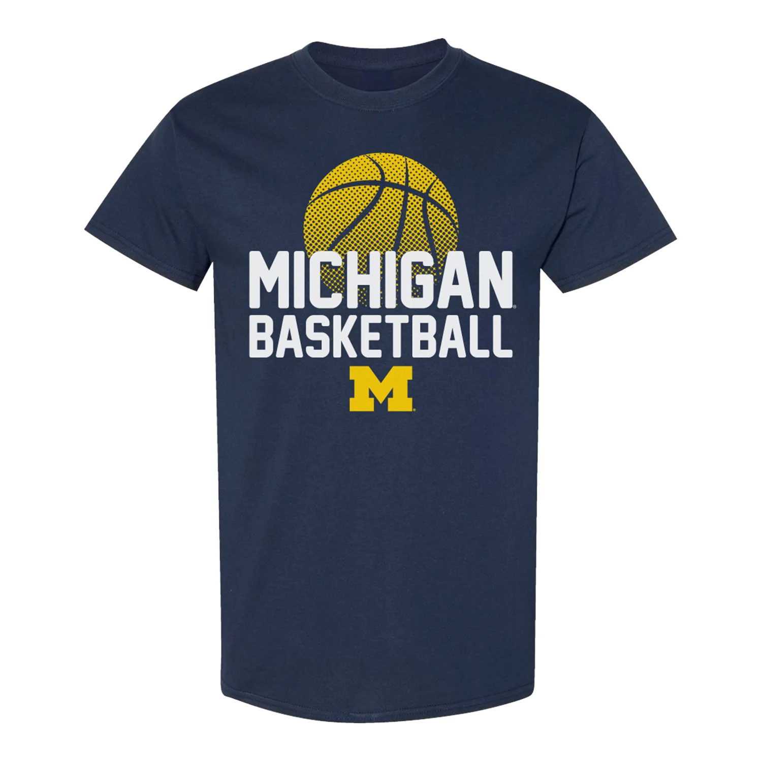 Michigan Wolverines Navy Basketball T-Shirt