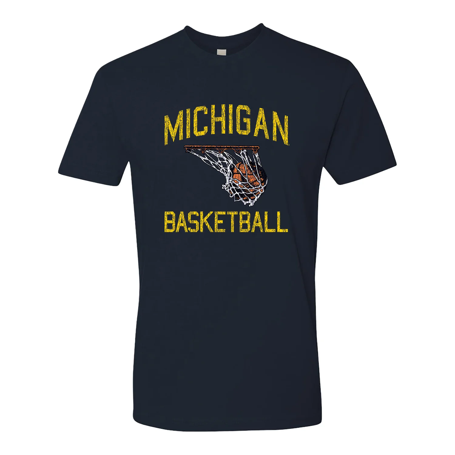 Michigan Wolverines Basketball Faded Retro T-Shirt - Image 3
