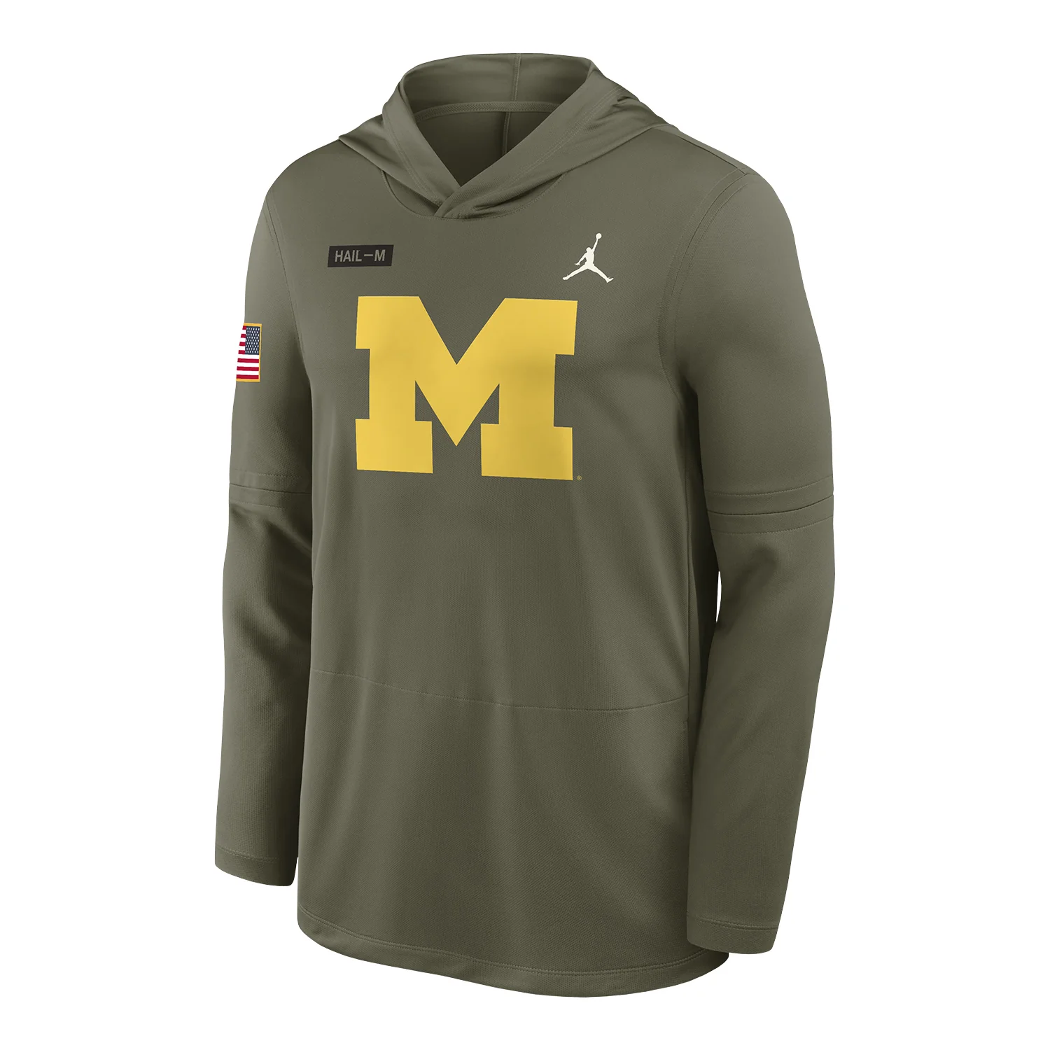 Michigan Wolverines Military Appreciation Forest Green Hoodie T-Shirt