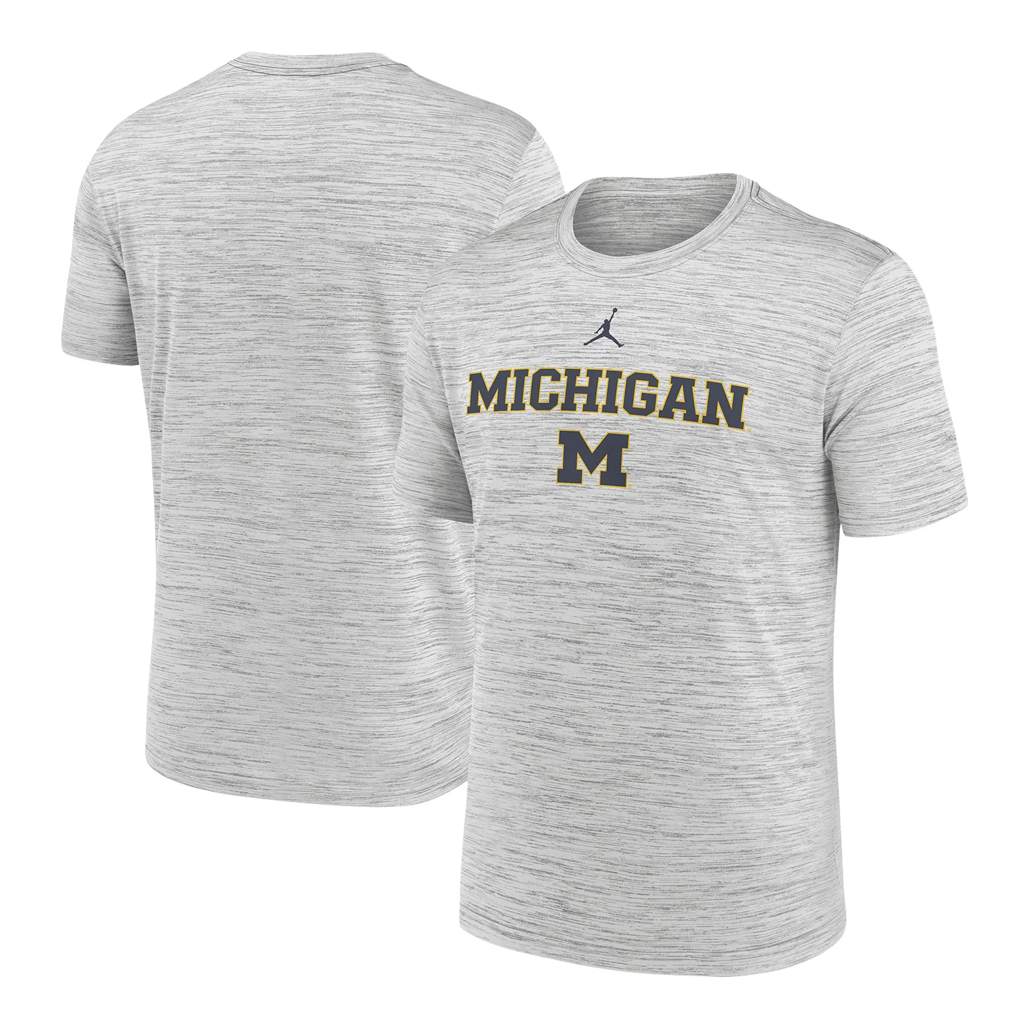 Michigan Wolverines Jordan Gray Wordmark Short Sleeve Tee - Image 3