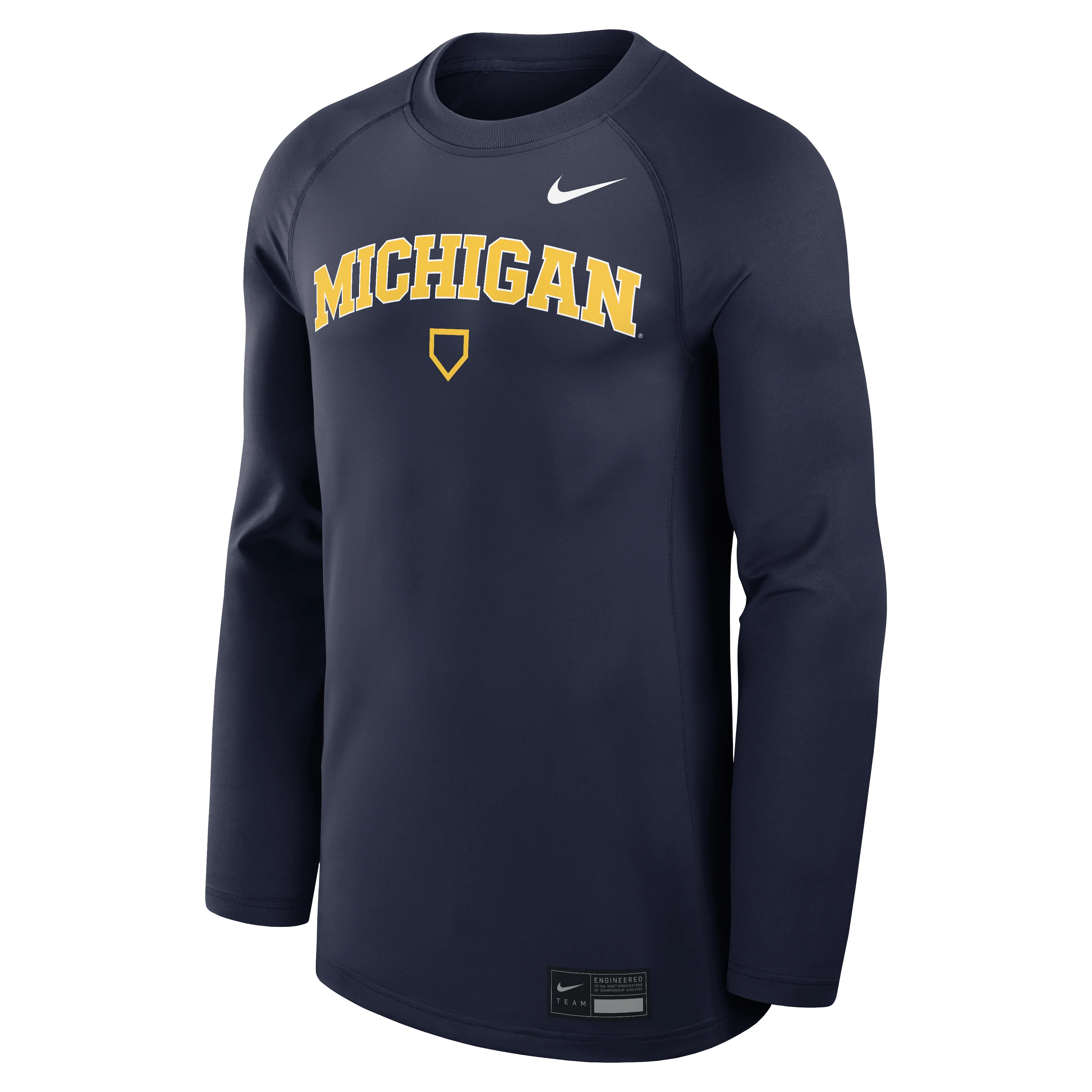 Michigan Wolverines Home Plate Navy Long Sleeve