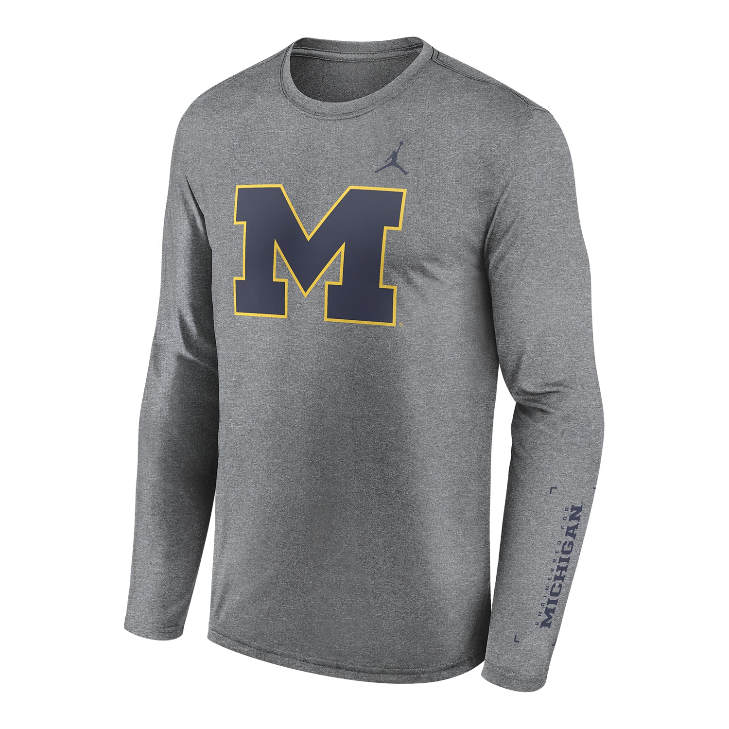 Michigan Wolverines Jordan Brand Basketball Legend Courtside Grey Long Sleeve T-Shirt