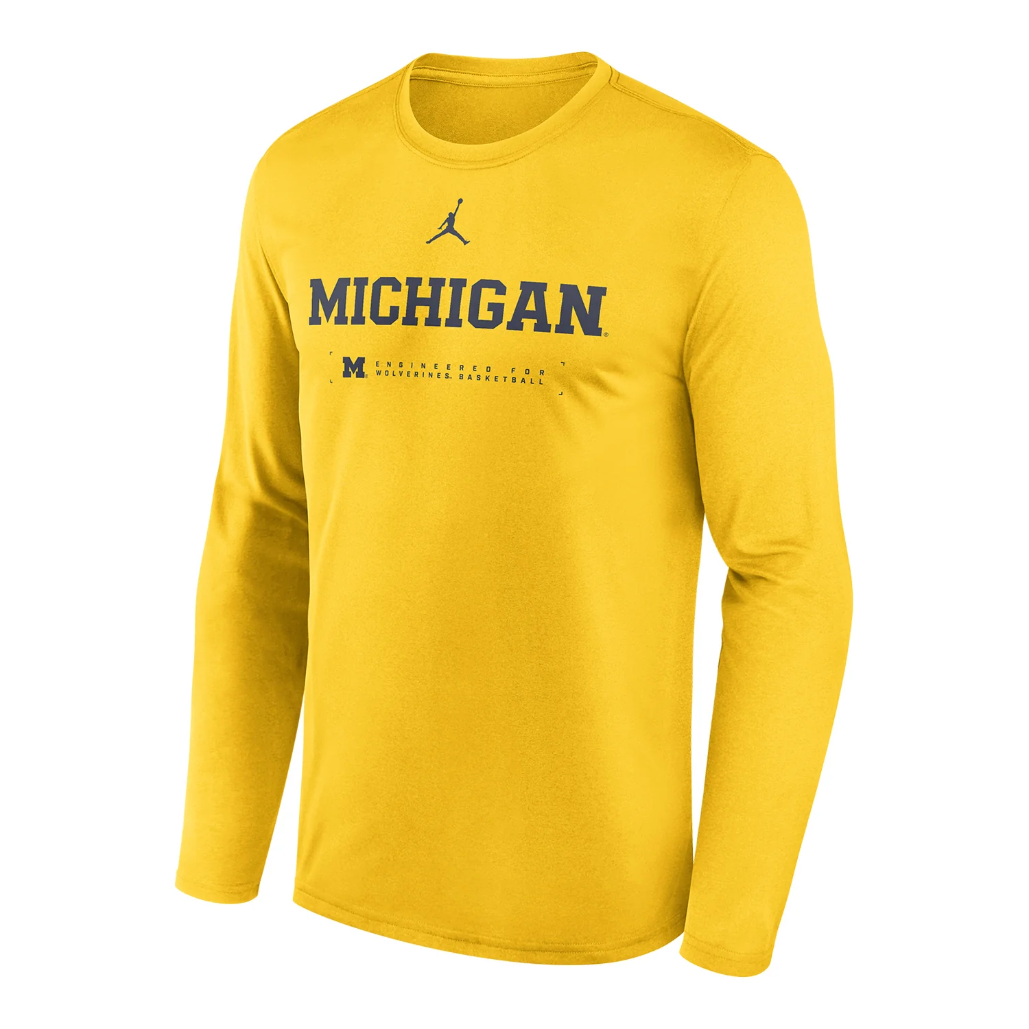 Michigan Wolverines Jordan Brand Basketball Maize Dri-FIT Shooting Long Sleeve T-Shirt