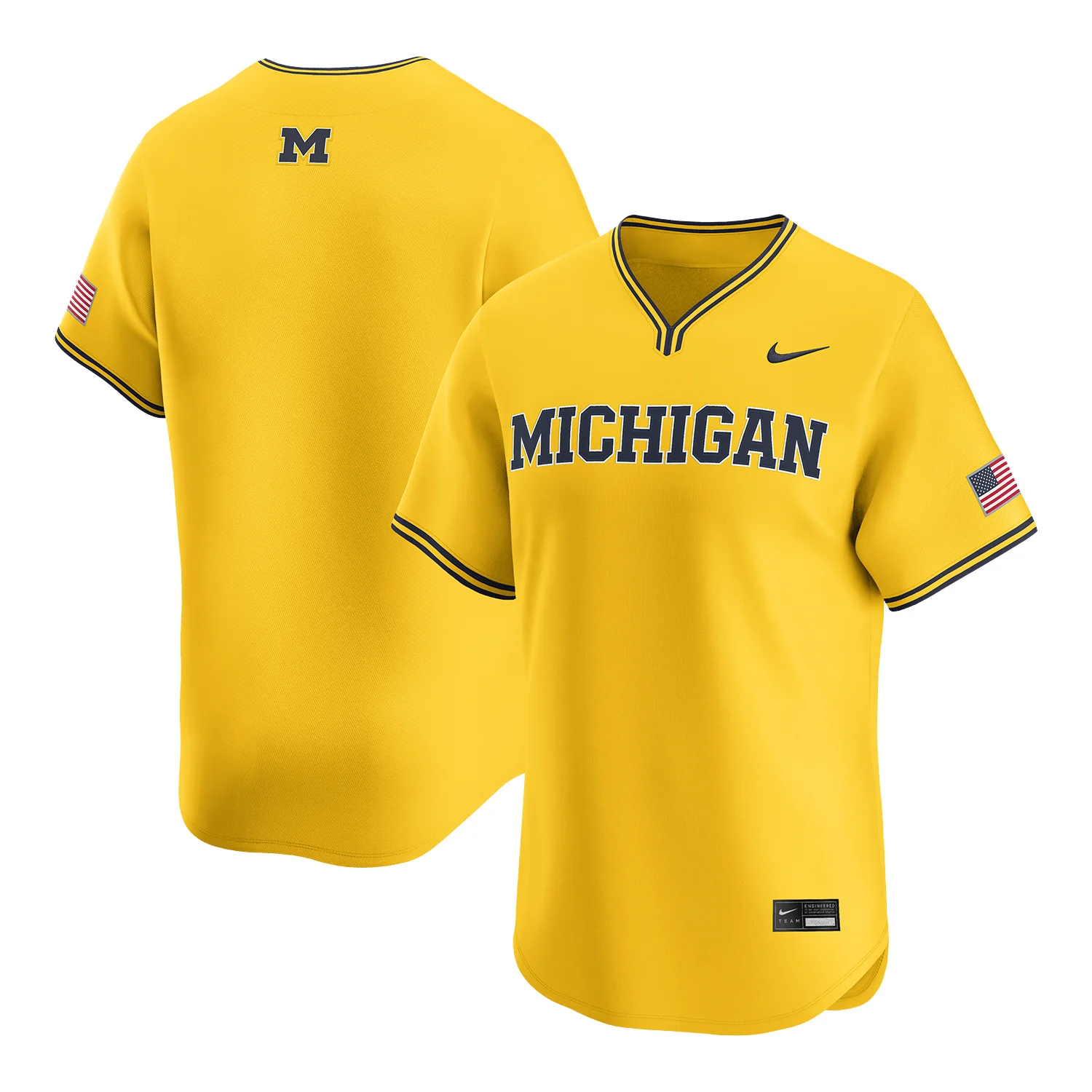 Michigan Wolverines Nike Maize Baseball Jersey - Image 3