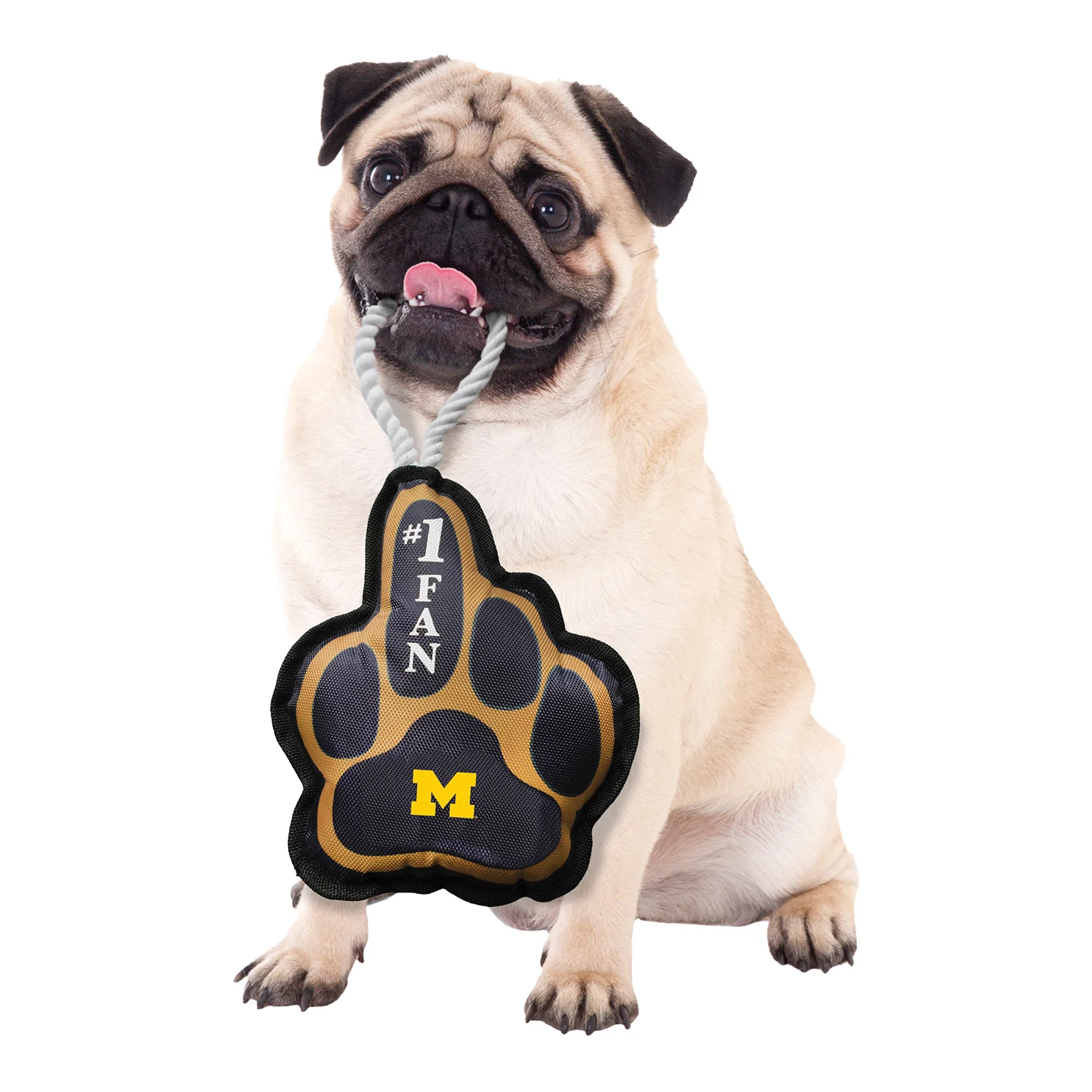 Michigan Wolverines #1 Fan Navy Pet Toy - Image 2