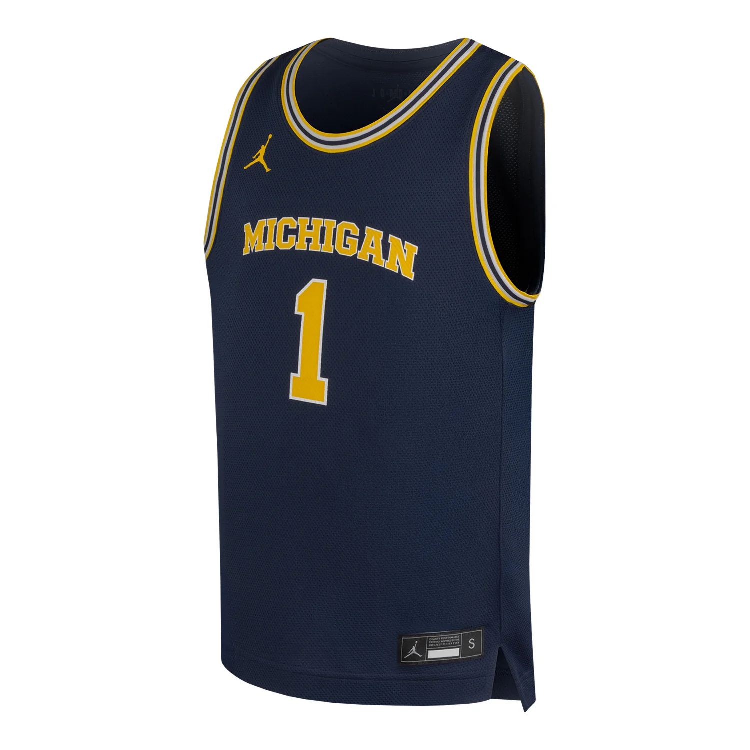 Michigan Wolverines Jordan Basketball #1 Youth Home Jersey
