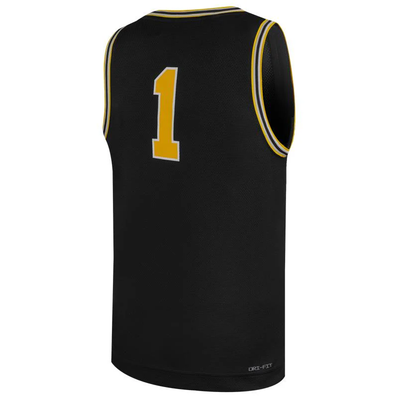 Michigan Wolverines Jordan Basketball #1 Youth Alternate Blue Jersey - Image 2