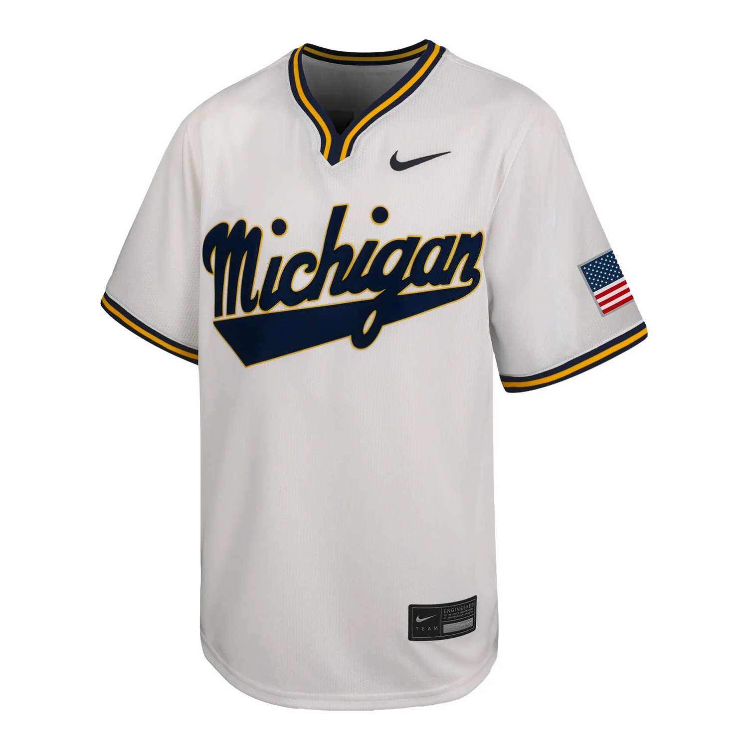 Michigan Wolverines Nike Script White Youth Baseball Jersey