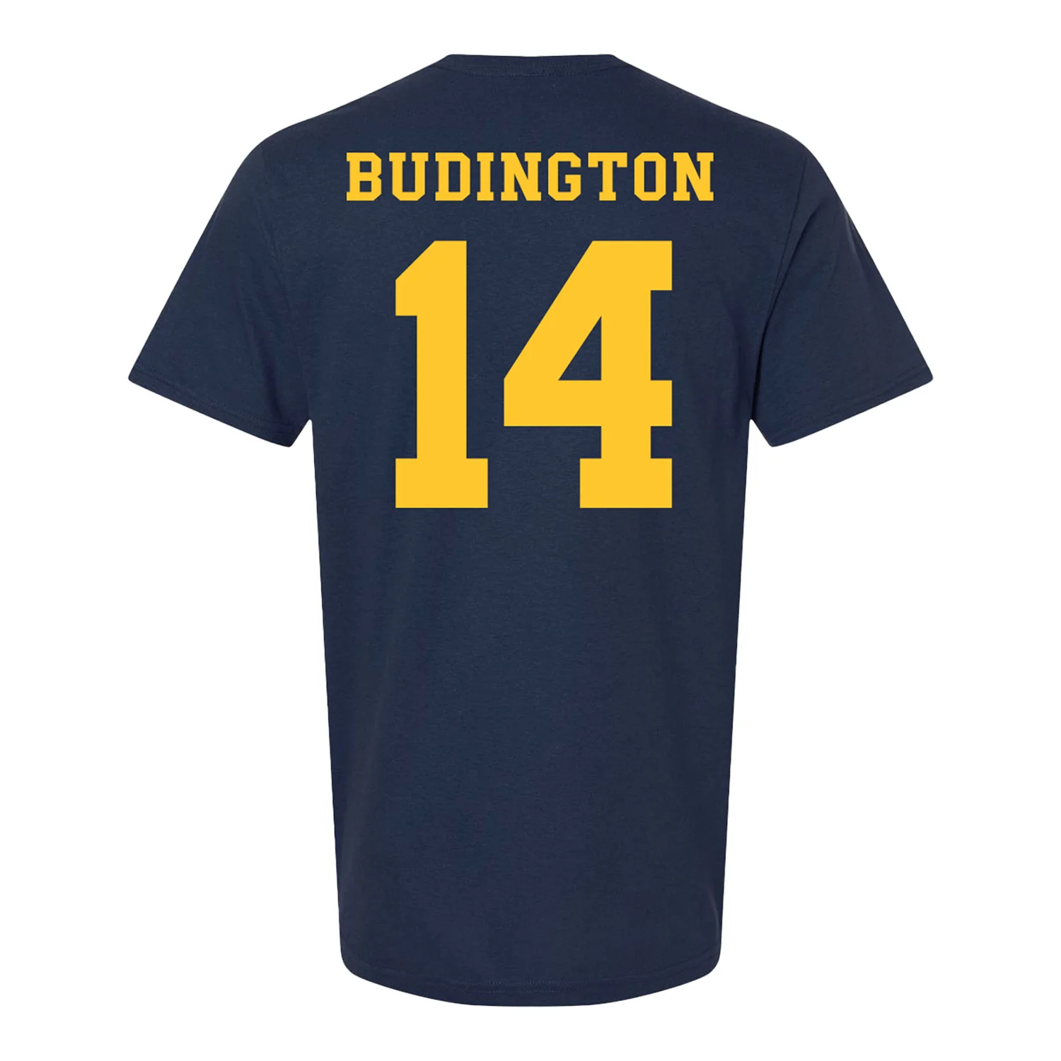 Michigan Wolverines Men's Lacrosse Student Athlete #14 Joseph Budington T-Shirt